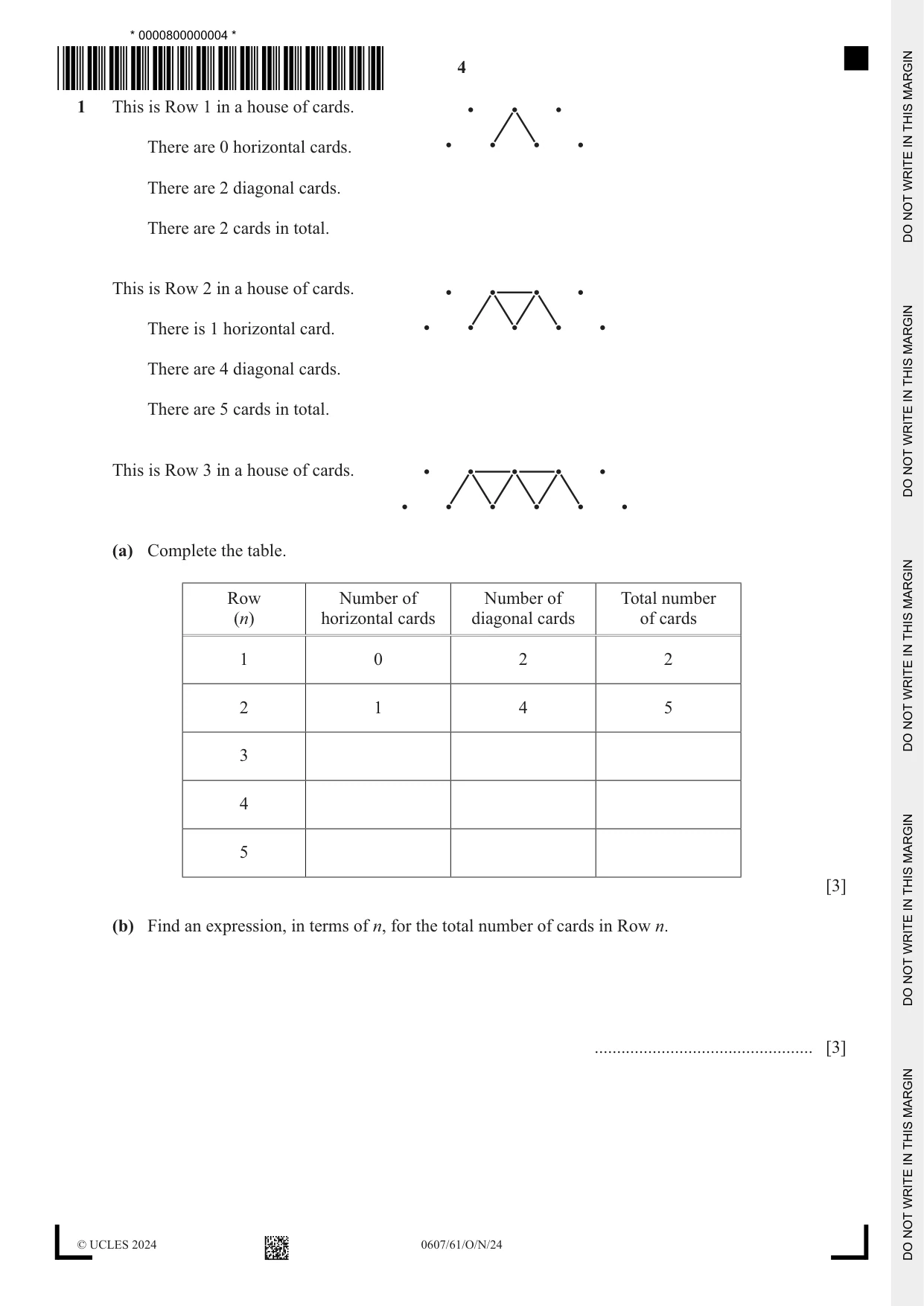 Cambridge IGCSE Mathematics - International 0607 2024 Oct/Nov Paper 6 · Variant 1 question paper, page 4 of 16