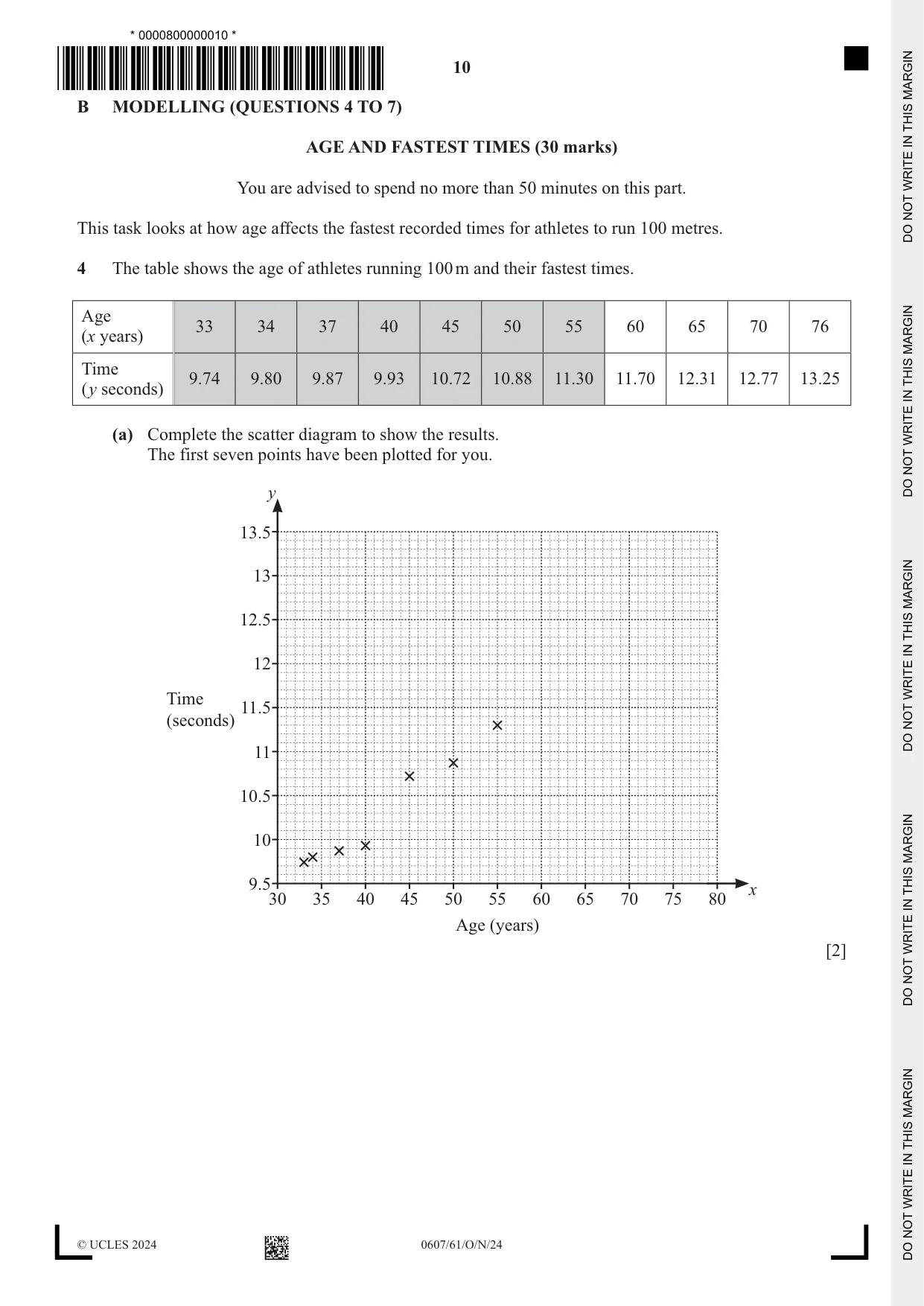 Cambridge IGCSE Mathematics - International 0607 2024 Oct/Nov Paper 6 · Variant 1 question paper, page 10 of 16