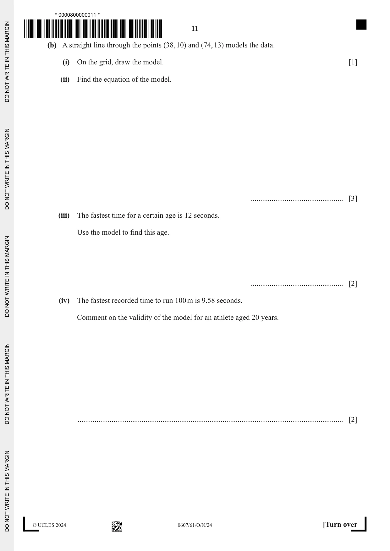 Cambridge IGCSE Mathematics - International 0607 2024 Oct/Nov Paper 6 · Variant 1 question paper, page 11 of 16