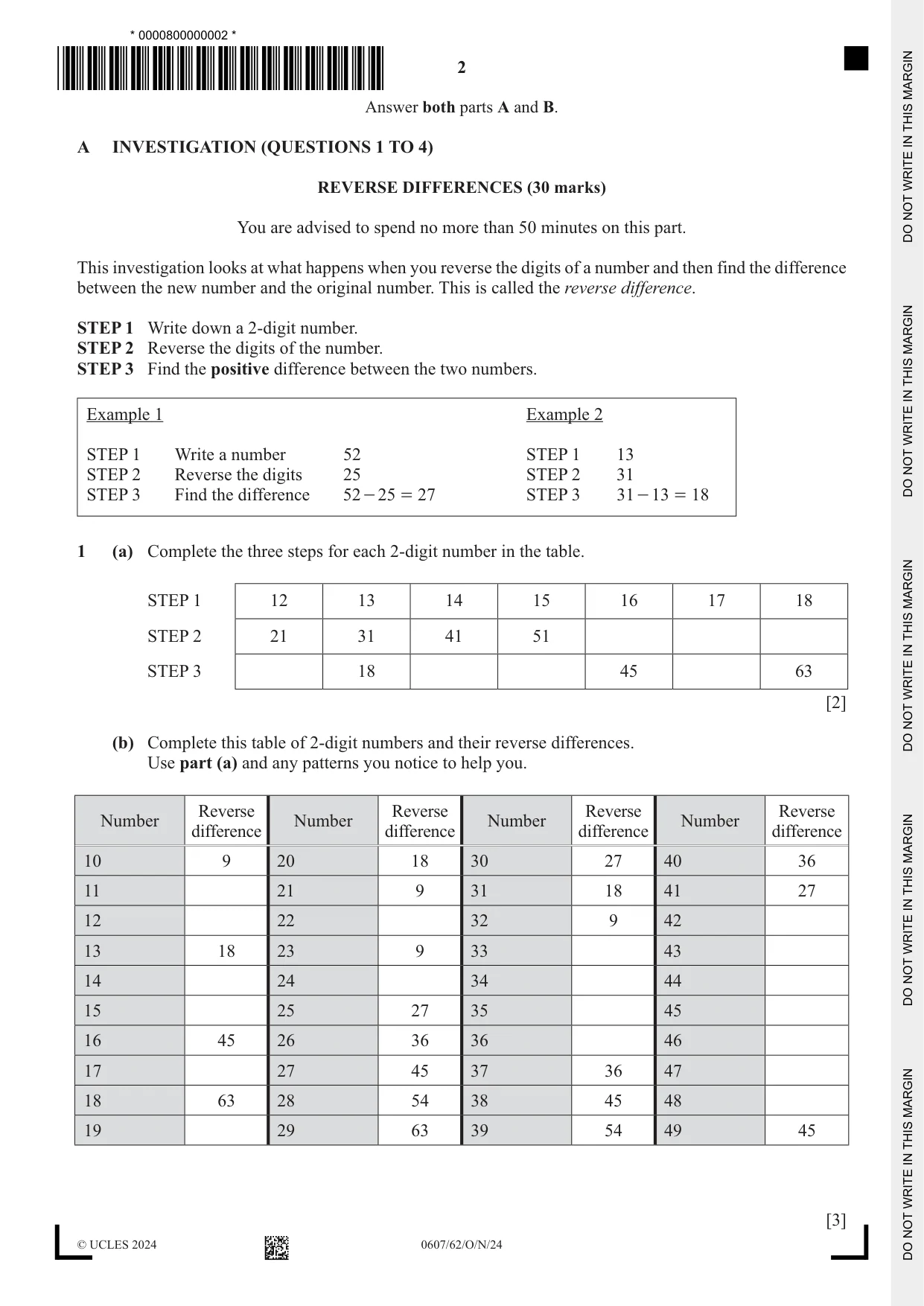 Cambridge IGCSE Mathematics - International 0607 2024 Oct/Nov Paper 6 · Variant 2 question paper, page 2 of 12