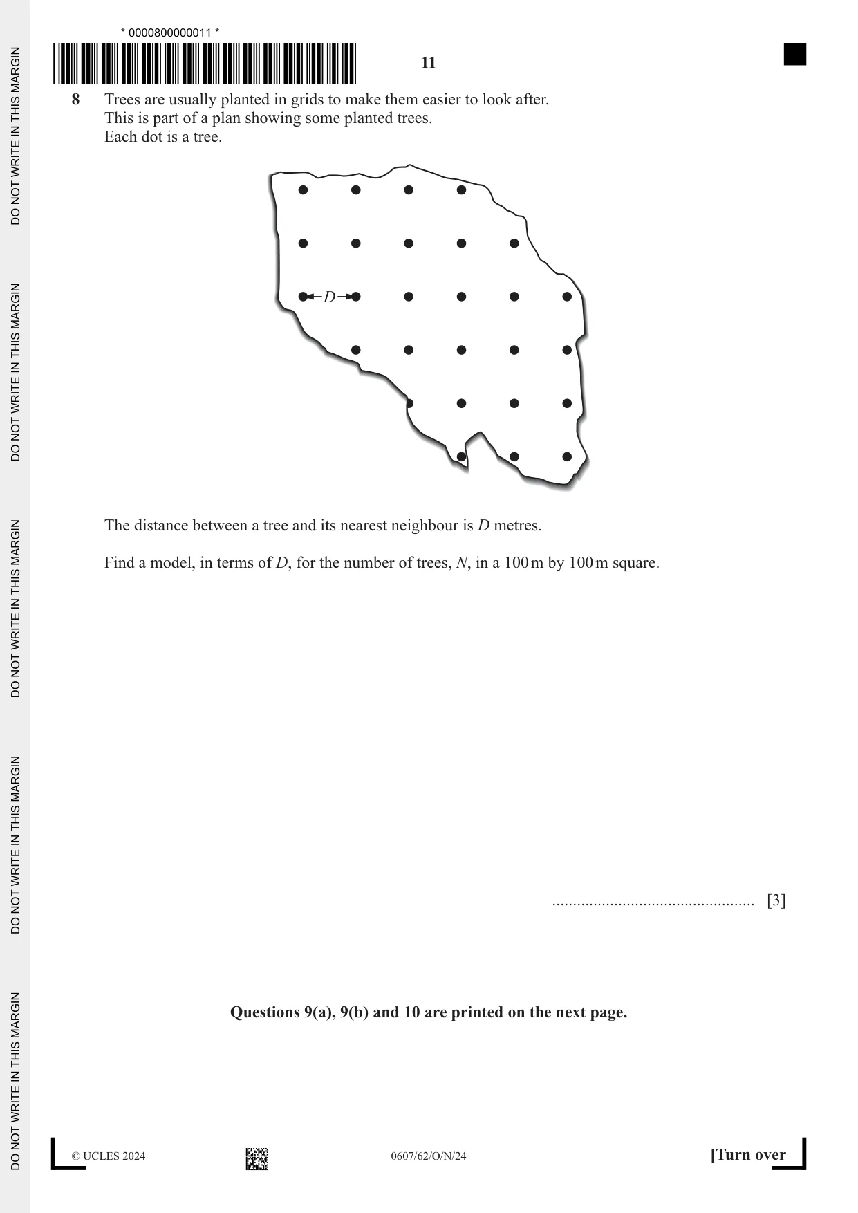 Cambridge IGCSE Mathematics - International 0607 2024 Oct/Nov Paper 6 · Variant 2 question paper, page 11 of 12