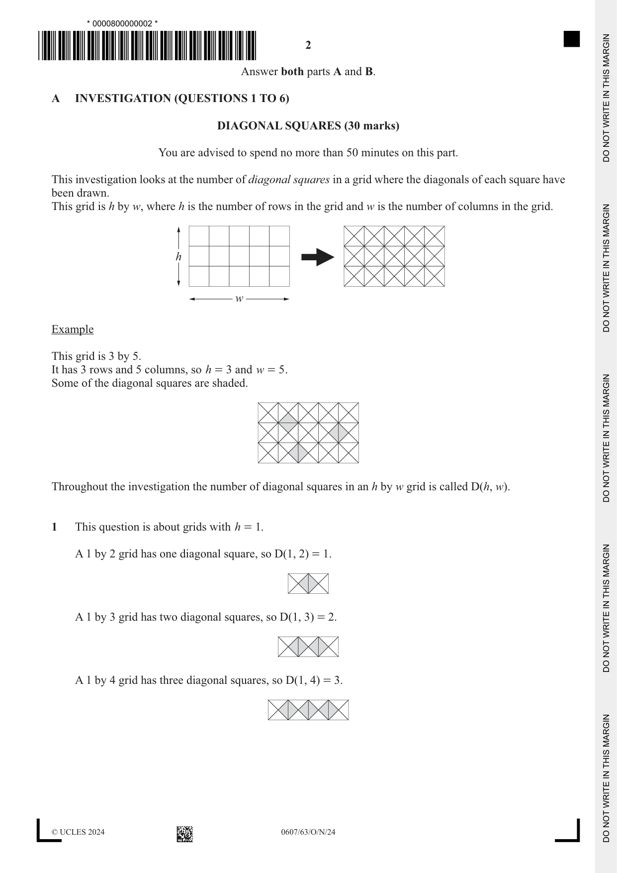 Cambridge IGCSE Mathematics - International 0607 2024 Oct/Nov Paper 6 · Variant 3 question paper, page 2 of 20