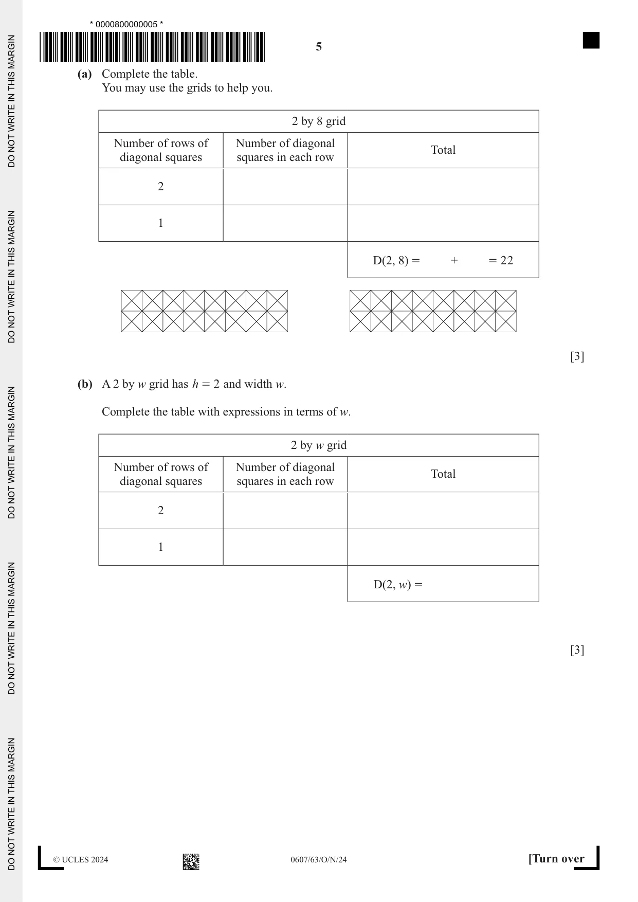 Cambridge IGCSE Mathematics - International 0607 2024 Oct/Nov Paper 6 · Variant 3 question paper, page 5 of 20