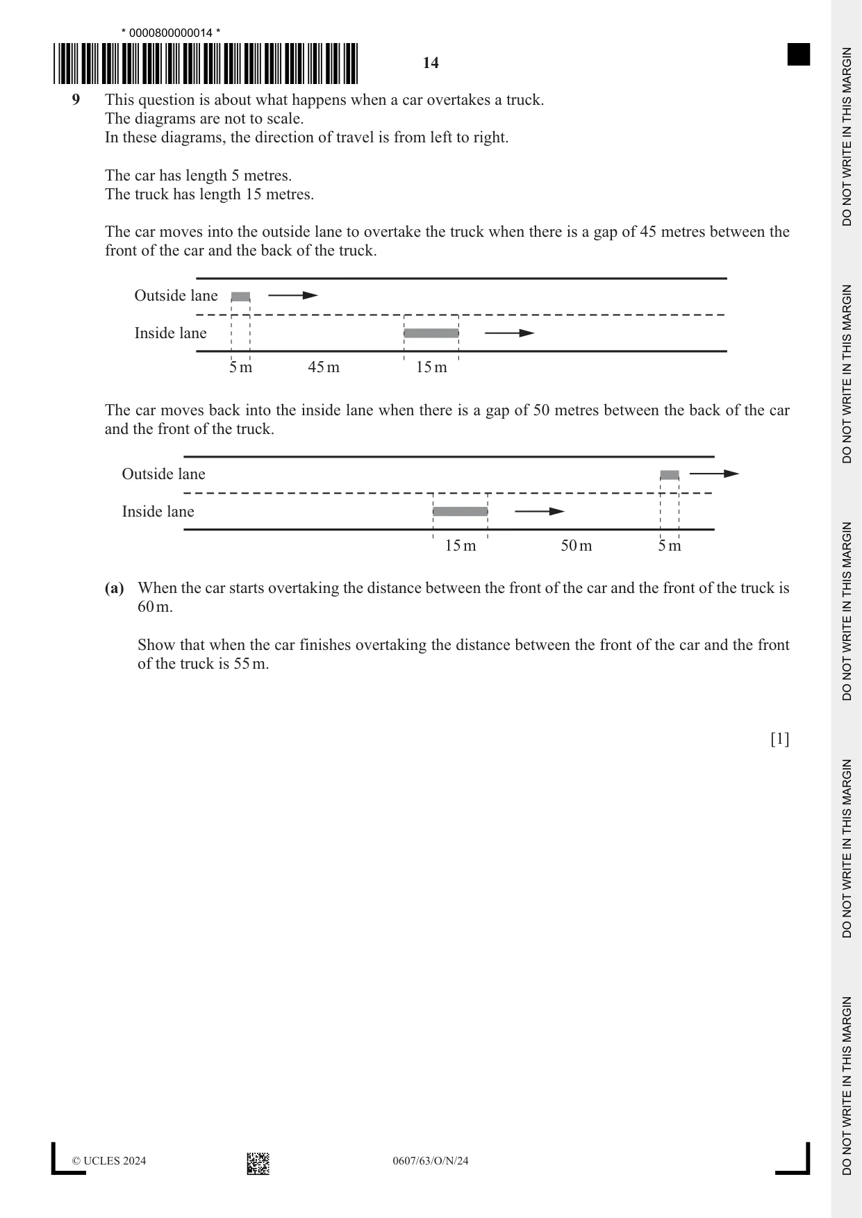 Cambridge IGCSE Mathematics - International 0607 2024 Oct/Nov Paper 6 · Variant 3 question paper, page 14 of 20