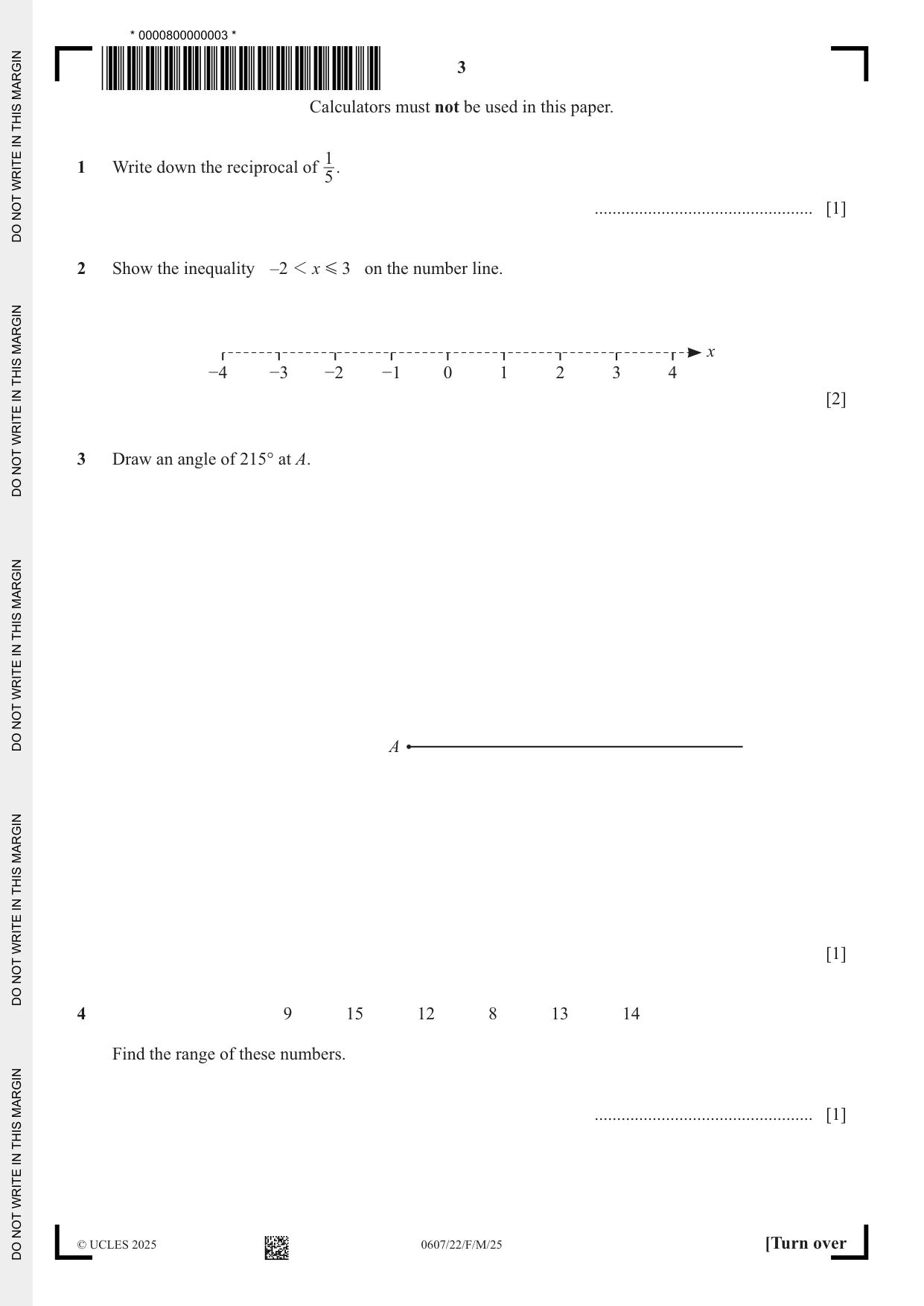 Cambridge IGCSE Mathematics - International 0607 2025 Feb/March Paper 2 · Variant 2 question paper, page 3 of 16