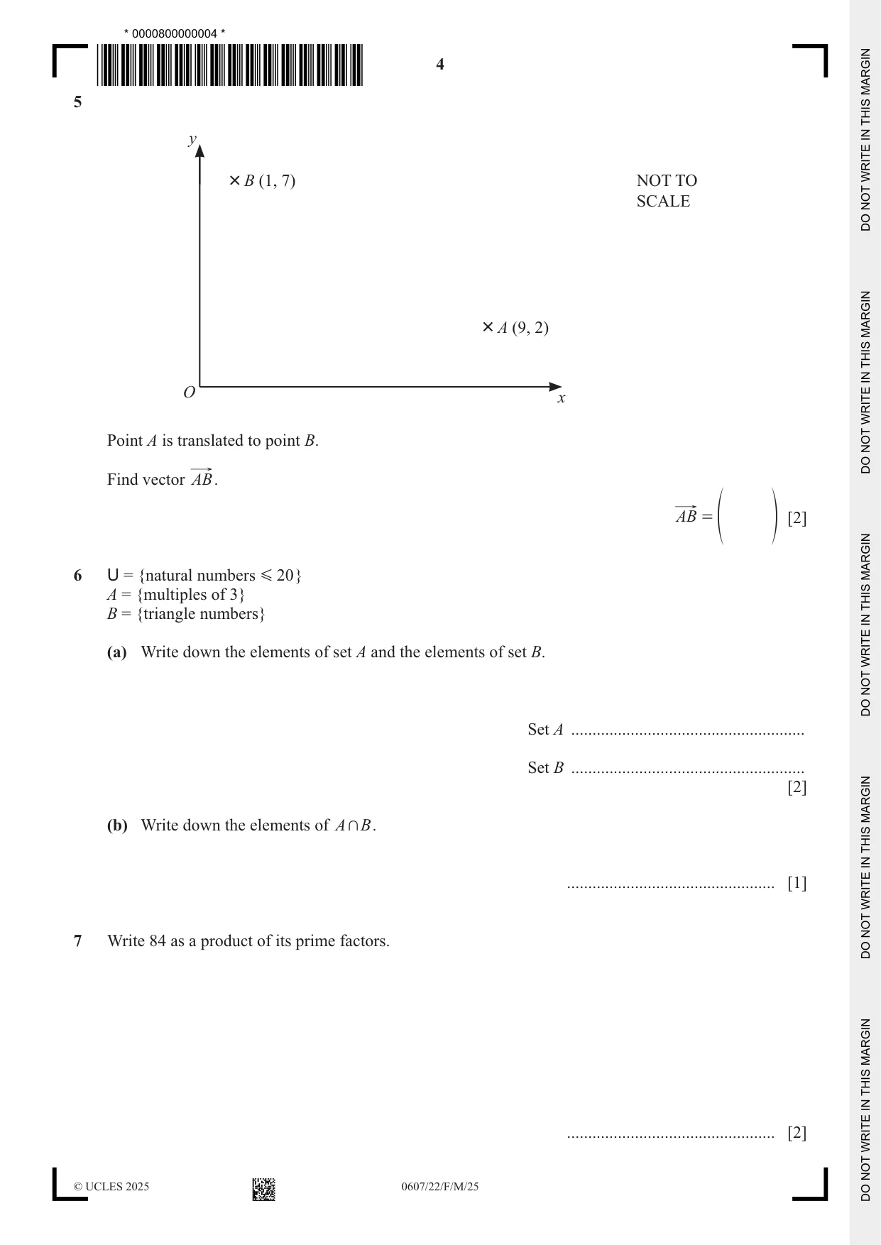 Cambridge IGCSE Mathematics - International 0607 2025 Feb/March Paper 2 · Variant 2 question paper, page 4 of 16