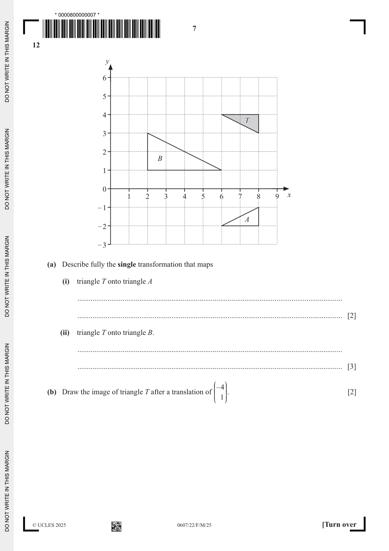 Cambridge IGCSE Mathematics - International 0607 2025 Feb/March Paper 2 · Variant 2 question paper, page 7 of 16