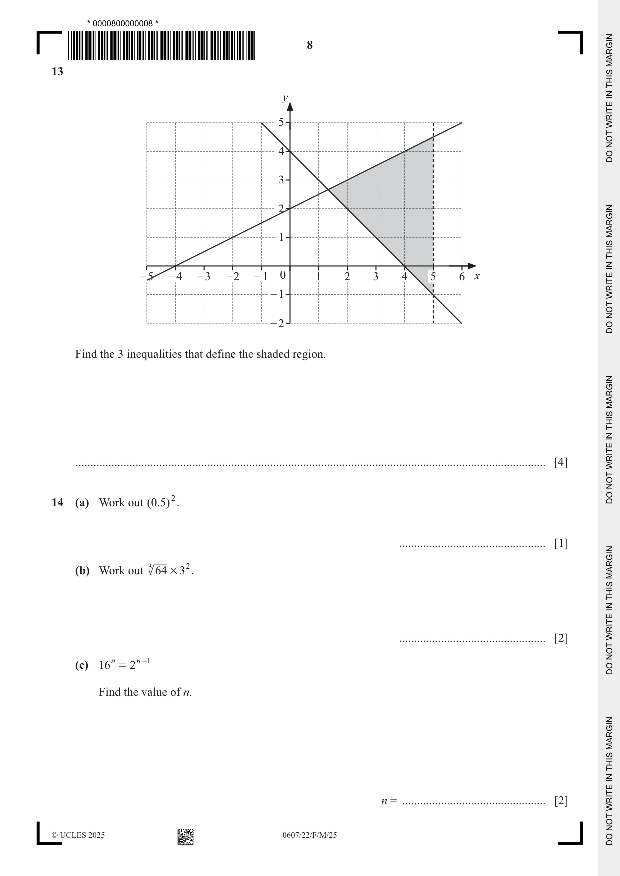 Cambridge IGCSE Mathematics - International 0607 2025 Feb/March Paper 2 · Variant 2 question paper, page 8 of 16