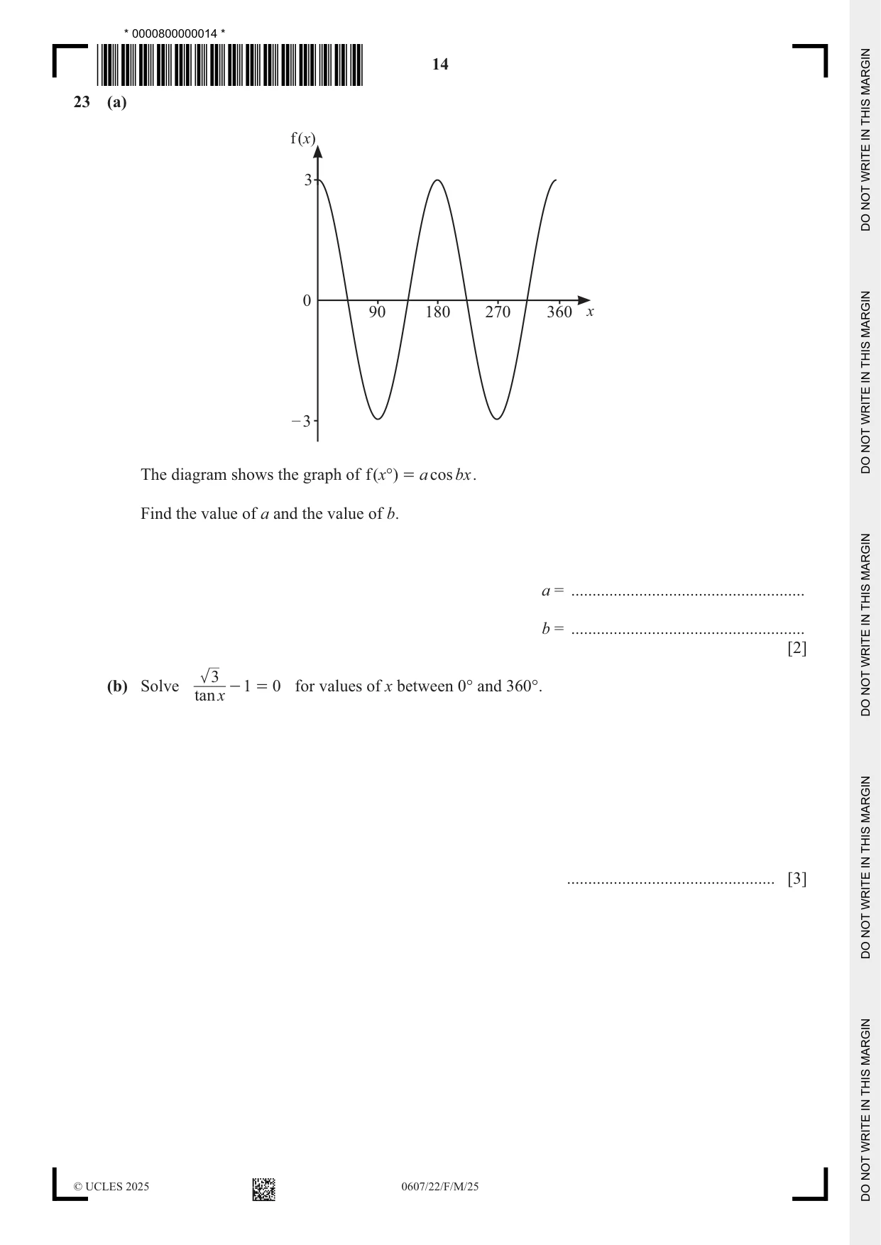 Cambridge IGCSE Mathematics - International 0607 2025 Feb/March Paper 2 · Variant 2 question paper, page 14 of 16
