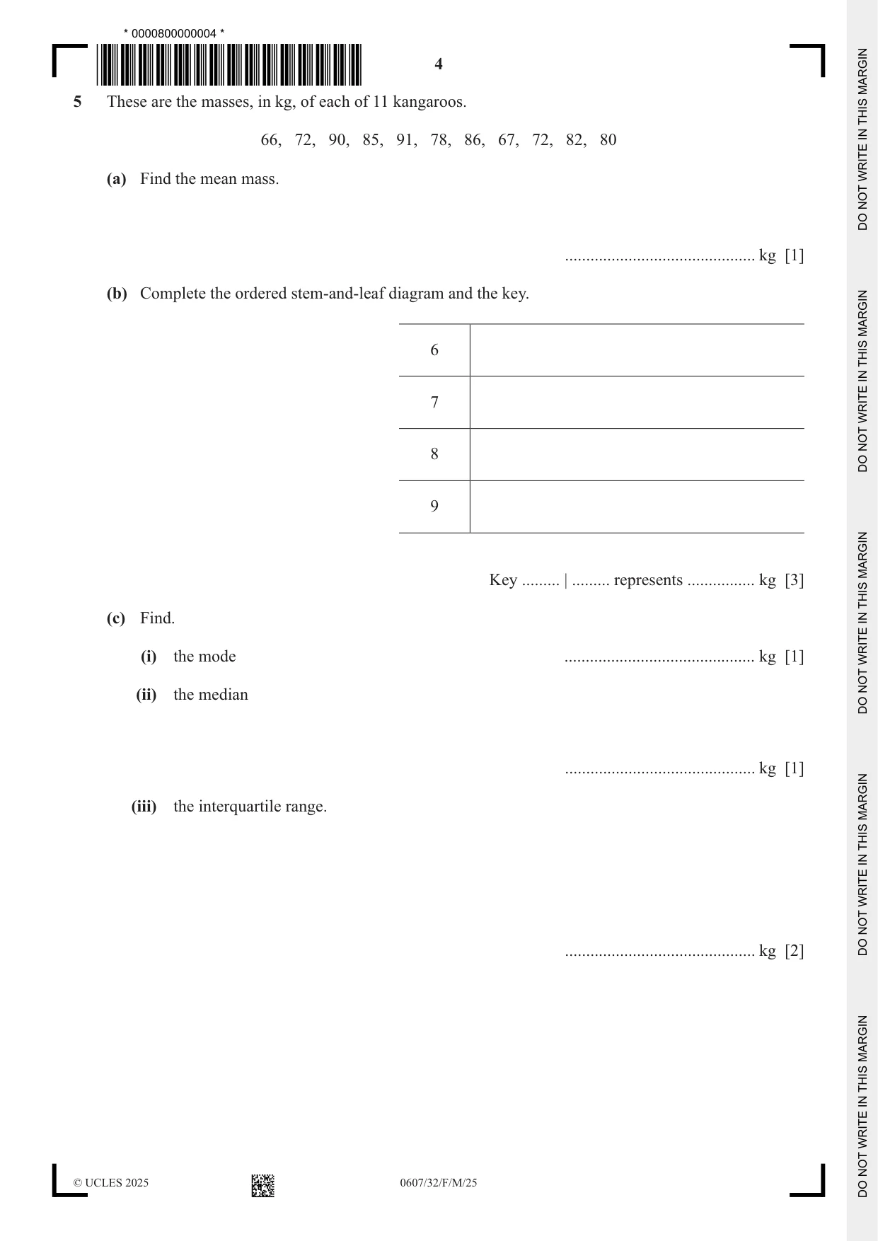 Cambridge IGCSE Mathematics - International 0607 2025 Feb/March Paper 3 · Variant 2 question paper, page 4 of 12