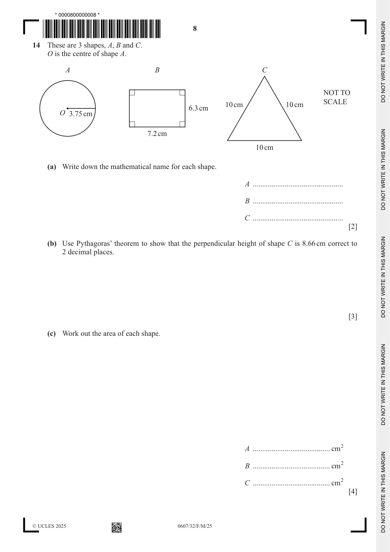 Cambridge IGCSE Mathematics - International 0607 2025 Feb/March Paper 3 · Variant 2 question paper, page 8 of 12