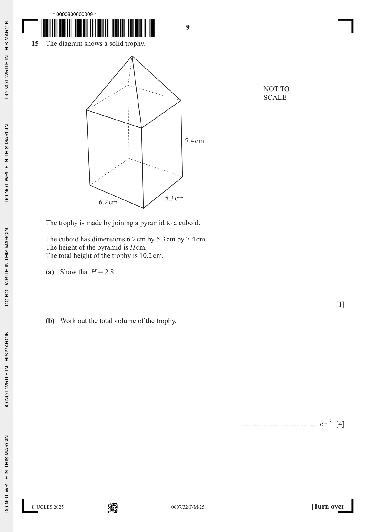 Cambridge IGCSE Mathematics - International 0607 2025 Feb/March Paper 3 · Variant 2 question paper, page 9 of 12
