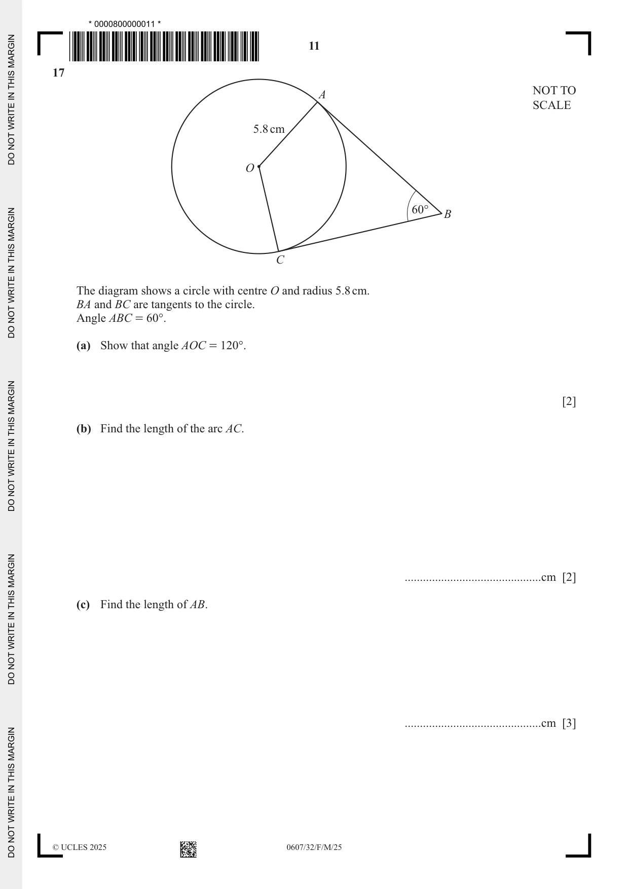 Cambridge IGCSE Mathematics - International 0607 2025 Feb/March Paper 3 · Variant 2 question paper, page 11 of 12