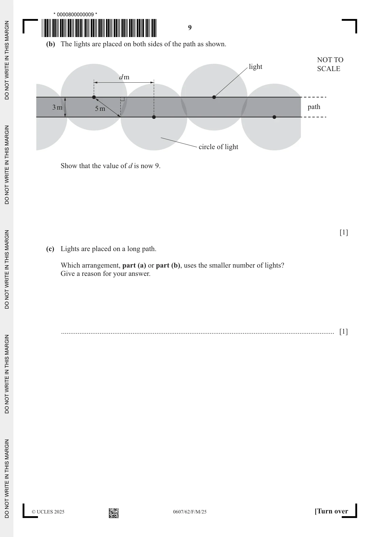 Cambridge IGCSE Mathematics - International 0607 2025 Feb/March Paper 6 · Variant 2 question paper, page 9 of 16