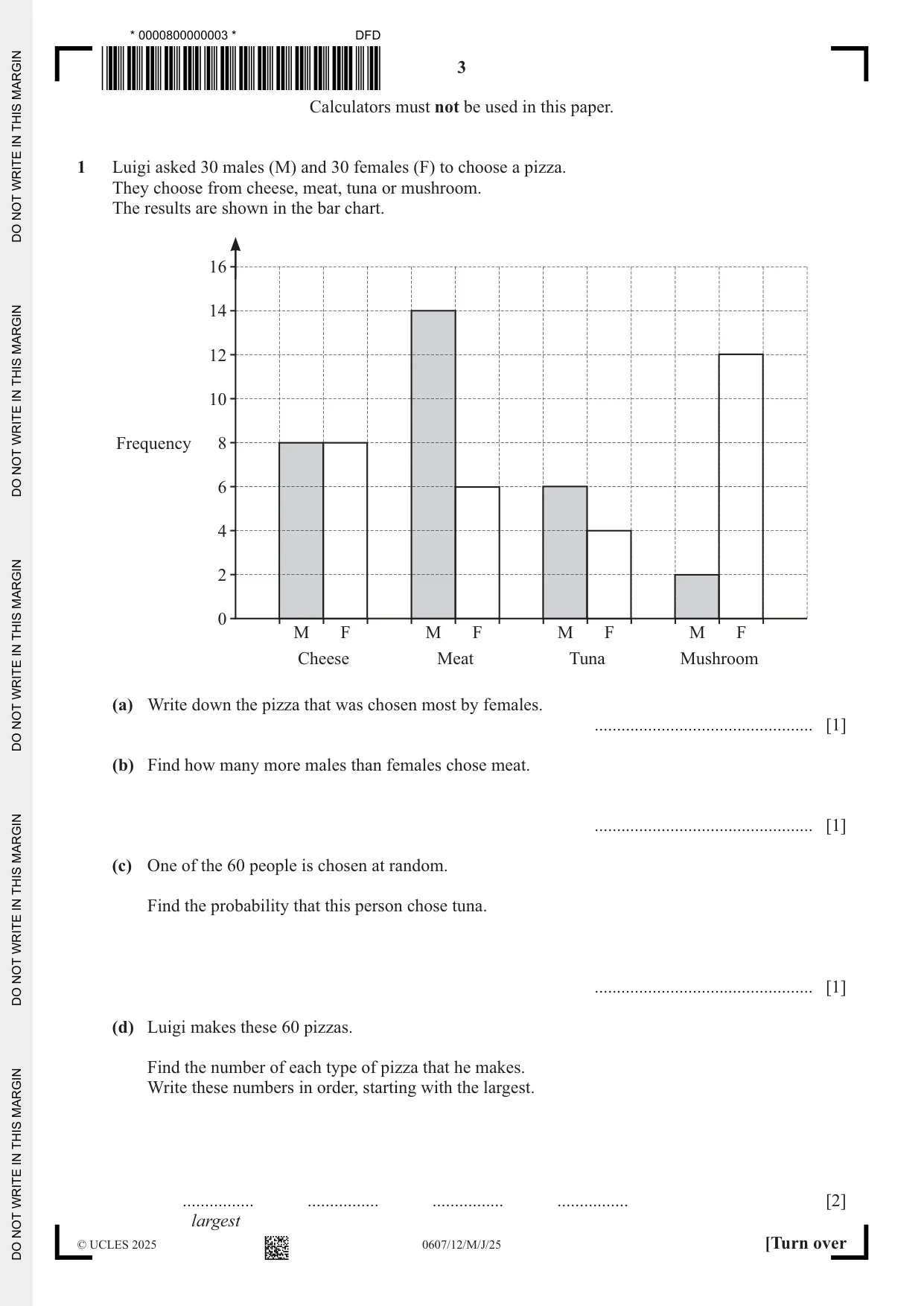 Cambridge IGCSE Mathematics - International 0607 2025 May/June Paper 1 · Variant 2 question paper, page 3 of 12
