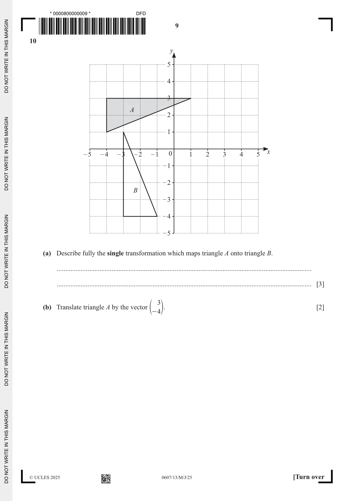 Cambridge IGCSE Mathematics - International 0607 2025 May/June Paper 1 · Variant 3 question paper, page 9 of 12
