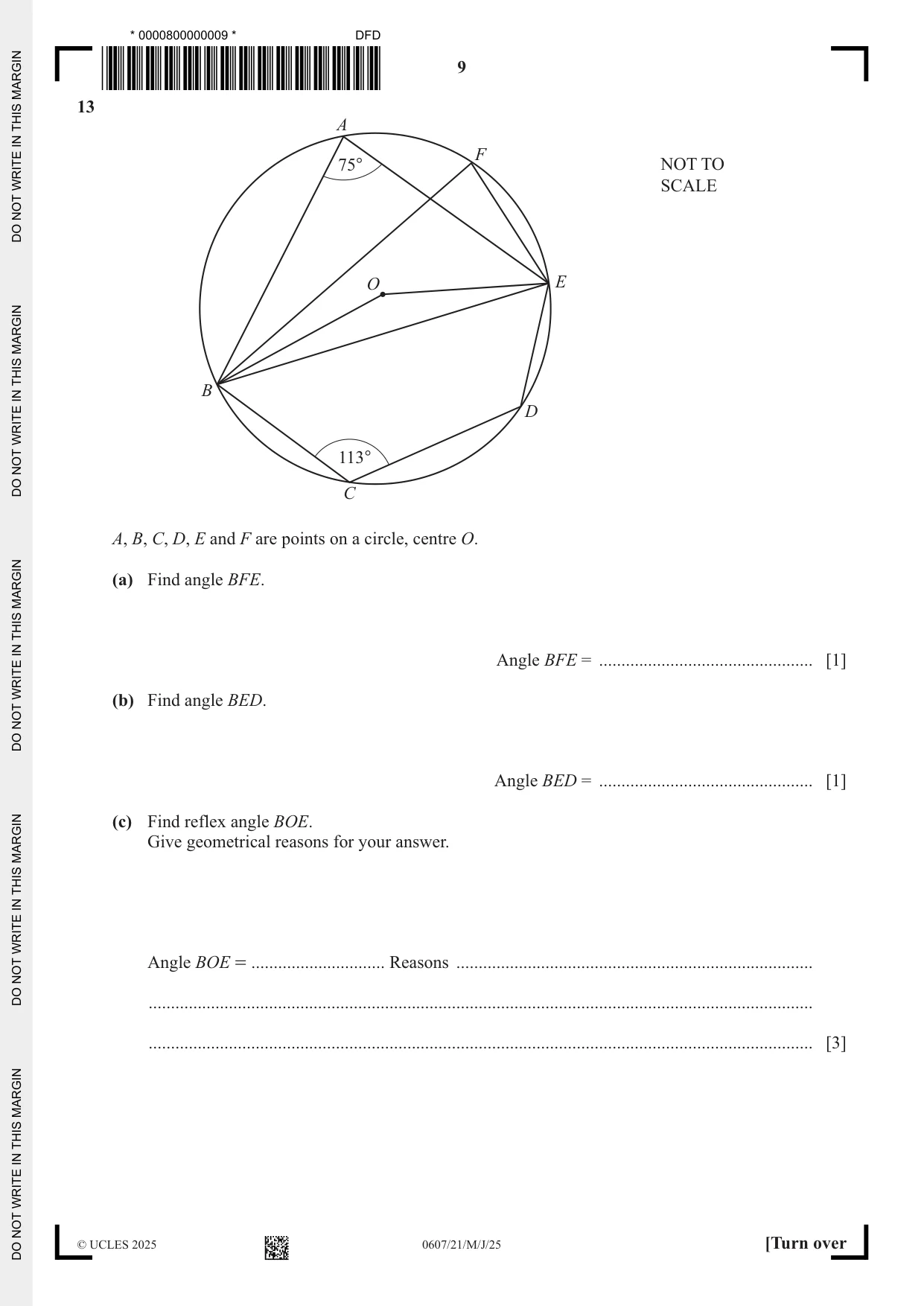 Cambridge IGCSE Mathematics - International 0607 2025 May/June Paper 2 · Variant 1 question paper, page 9 of 16