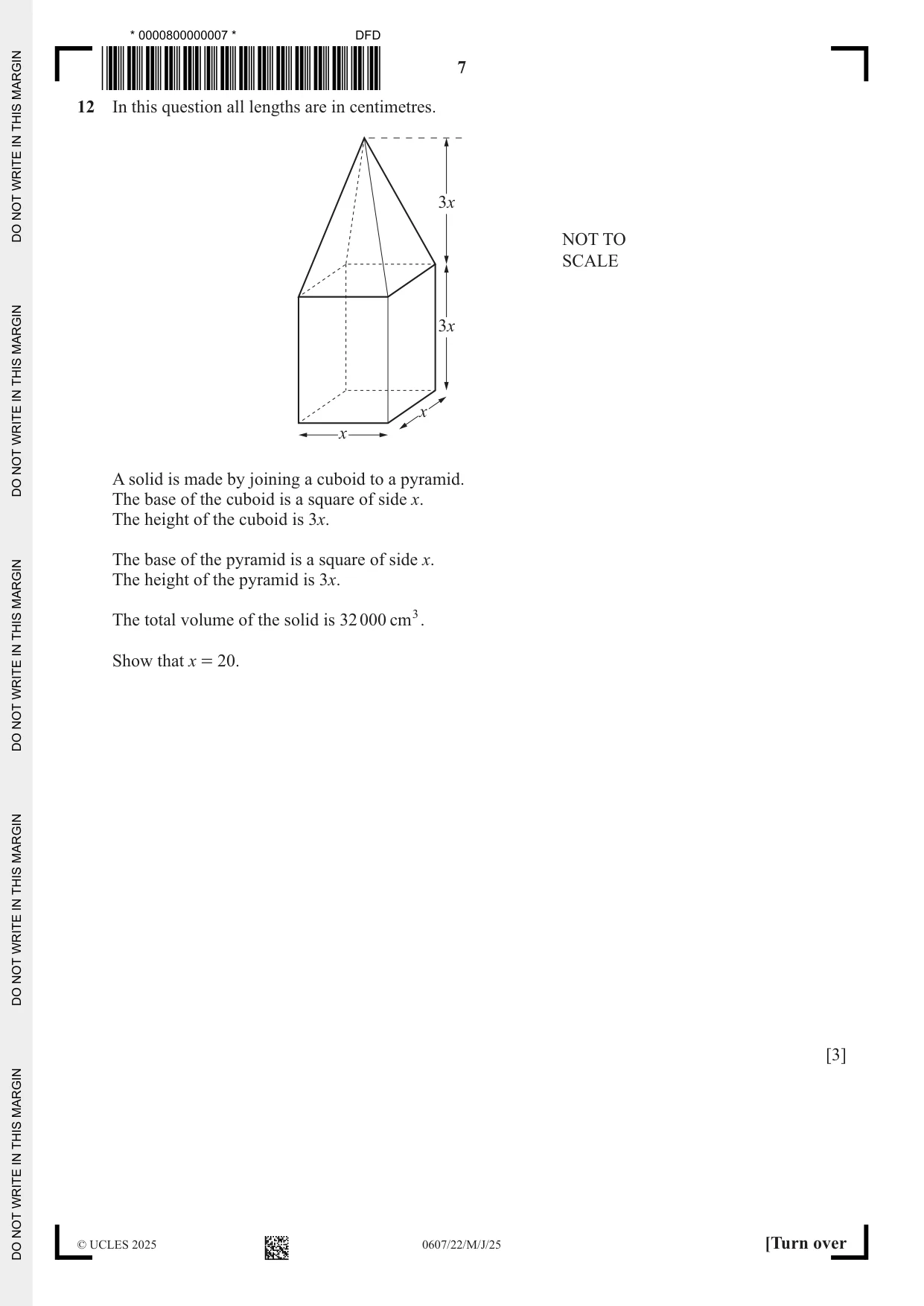 Cambridge IGCSE Mathematics - International 0607 2025 May/June Paper 2 · Variant 2 question paper, page 7 of 12