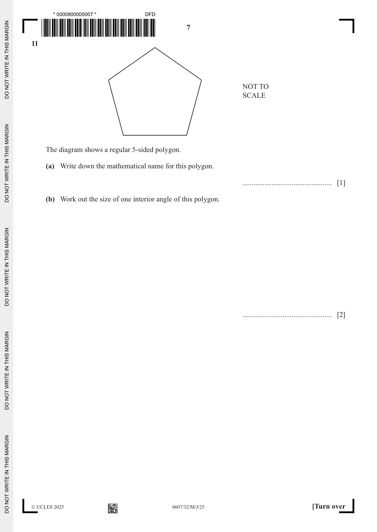 Cambridge IGCSE Mathematics - International 0607 2025 May/June Paper 3 · Variant 2 question paper, page 7 of 12