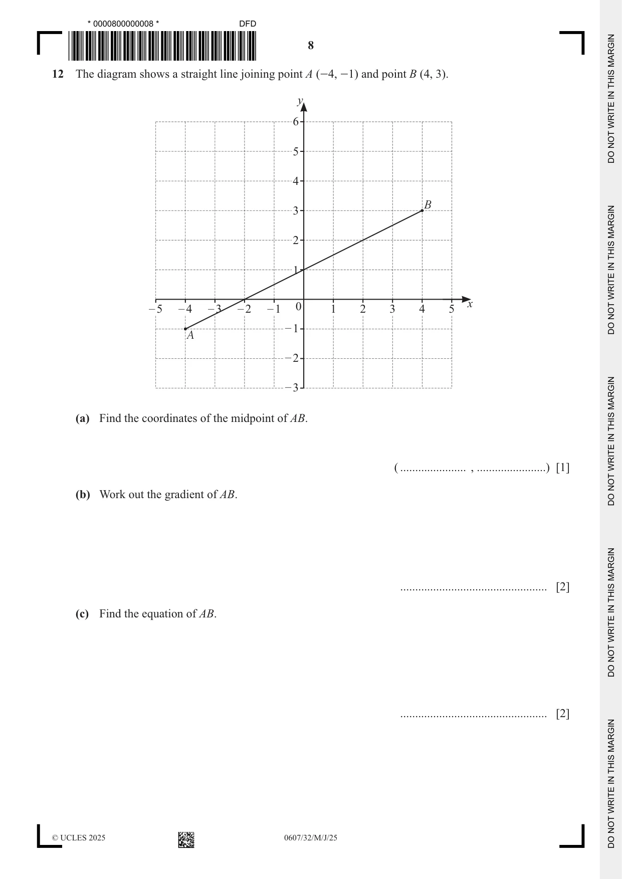Cambridge IGCSE Mathematics - International 0607 2025 May/June Paper 3 · Variant 2 question paper, page 8 of 12