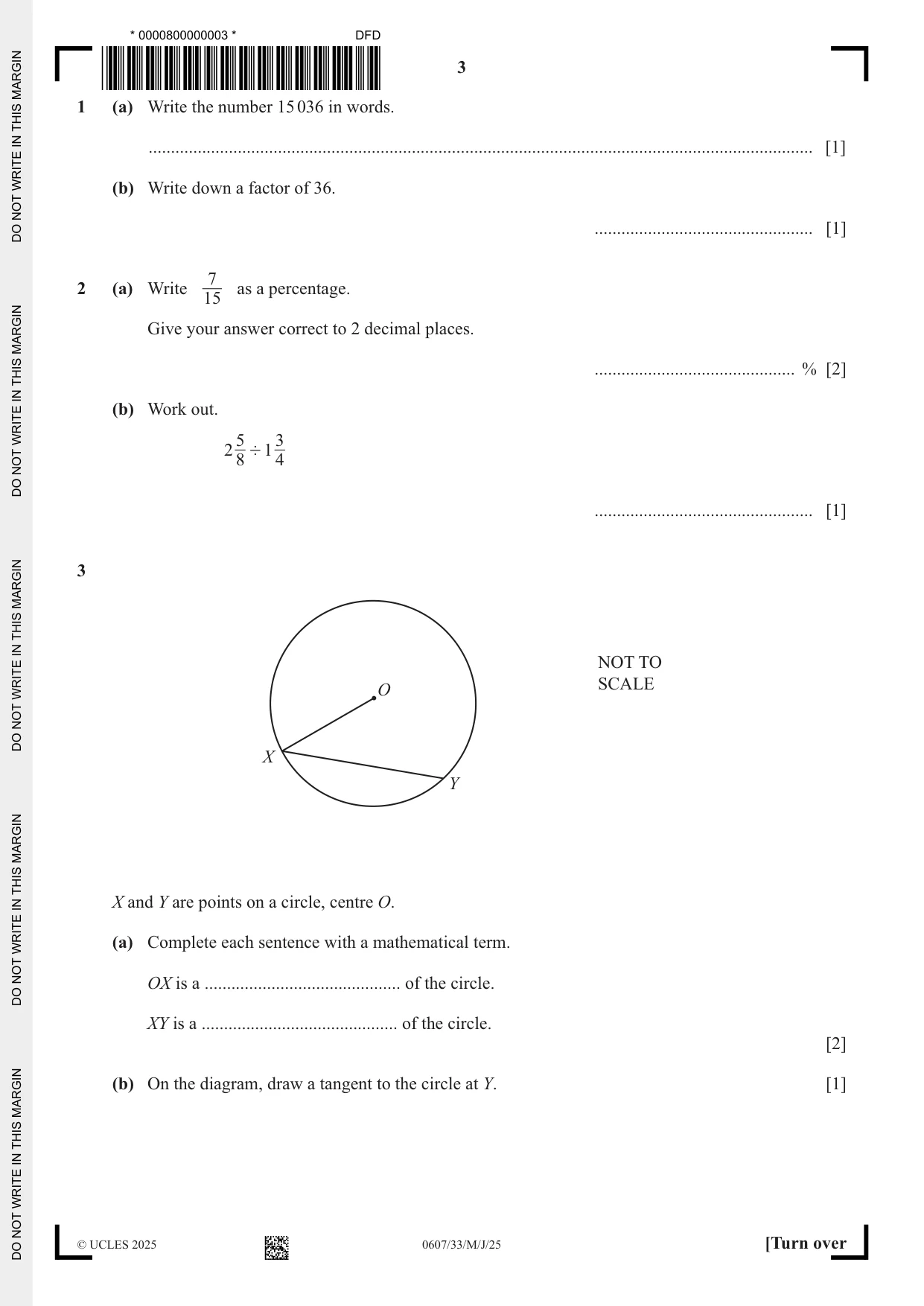 Cambridge IGCSE Mathematics - International 0607 2025 May/June Paper 3 · Variant 3 question paper, page 3 of 12