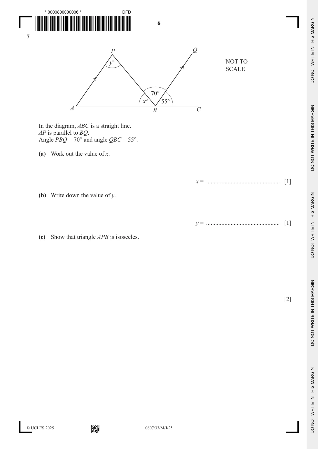 Cambridge IGCSE Mathematics - International 0607 2025 May/June Paper 3 · Variant 3 question paper, page 6 of 12