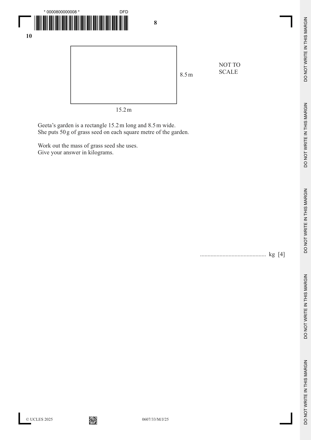 Cambridge IGCSE Mathematics - International 0607 2025 May/June Paper 3 · Variant 3 question paper, page 8 of 12