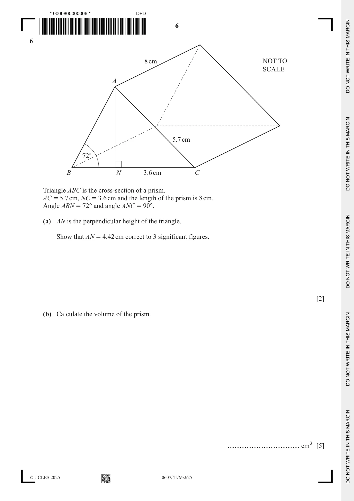 Cambridge IGCSE Mathematics - International 0607 2025 May/June Paper 4 · Variant 1 question paper, page 6 of 16