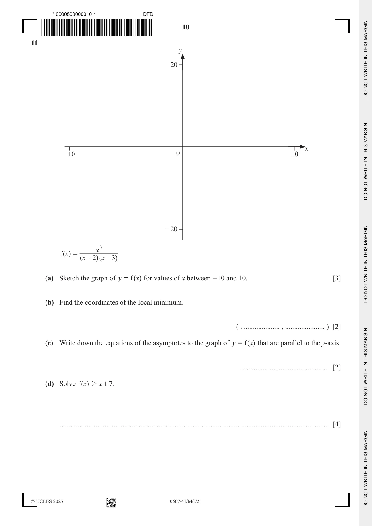 Cambridge IGCSE Mathematics - International 0607 2025 May/June Paper 4 · Variant 1 question paper, page 10 of 16