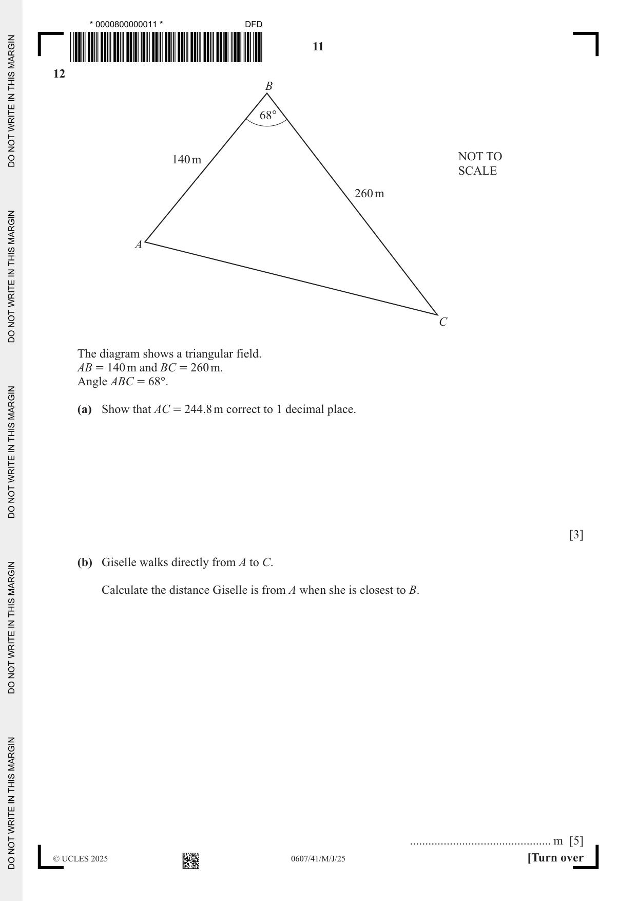 Cambridge IGCSE Mathematics - International 0607 2025 May/June Paper 4 · Variant 1 question paper, page 11 of 16