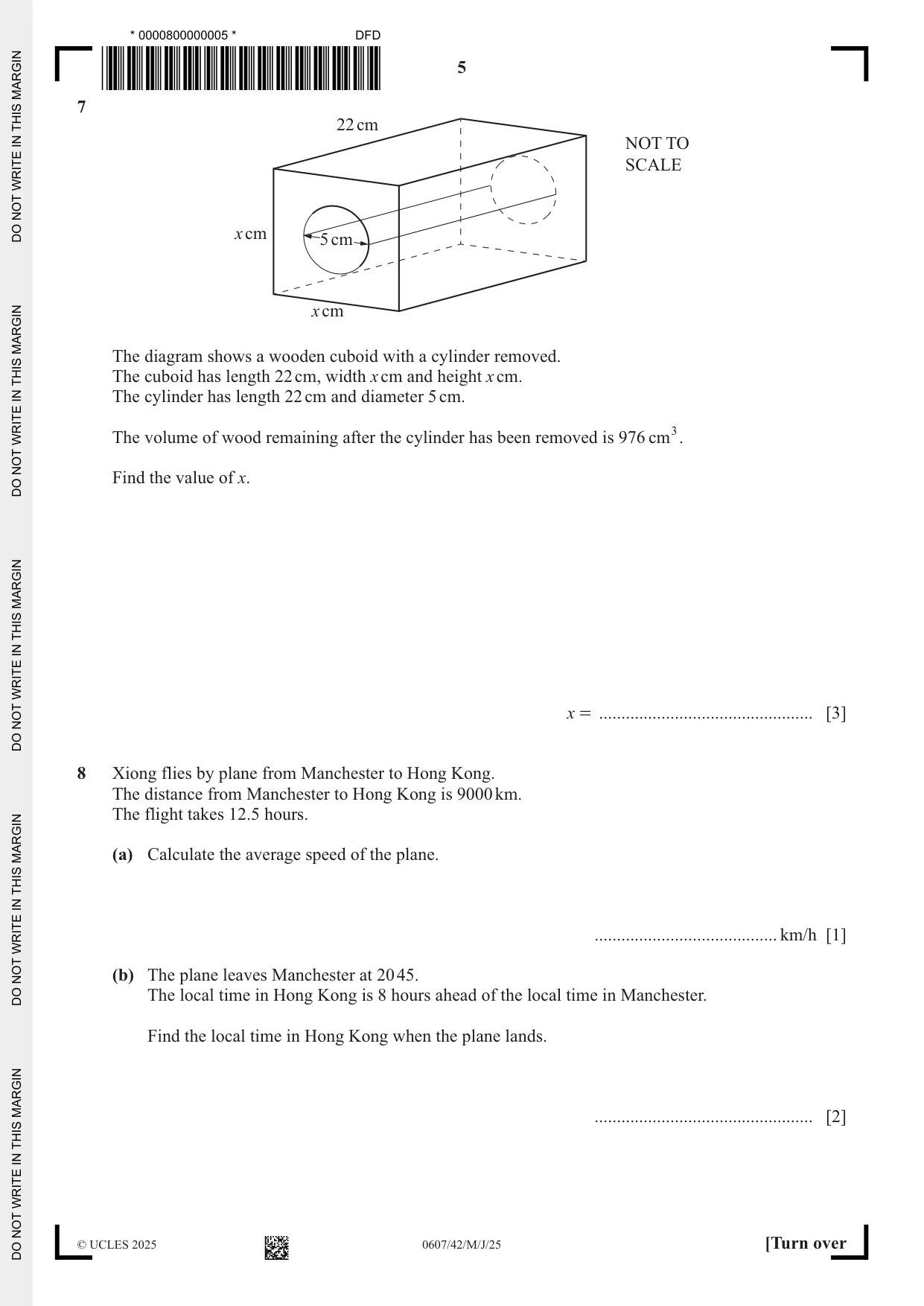 Cambridge IGCSE Mathematics - International 0607 2025 May/June Paper 4 · Variant 2 question paper, page 5 of 16