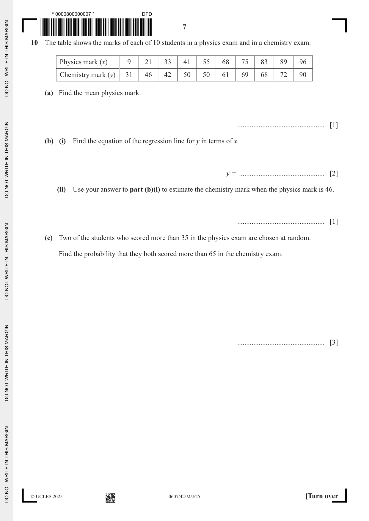 Cambridge IGCSE Mathematics - International 0607 2025 May/June Paper 4 · Variant 2 question paper, page 7 of 16