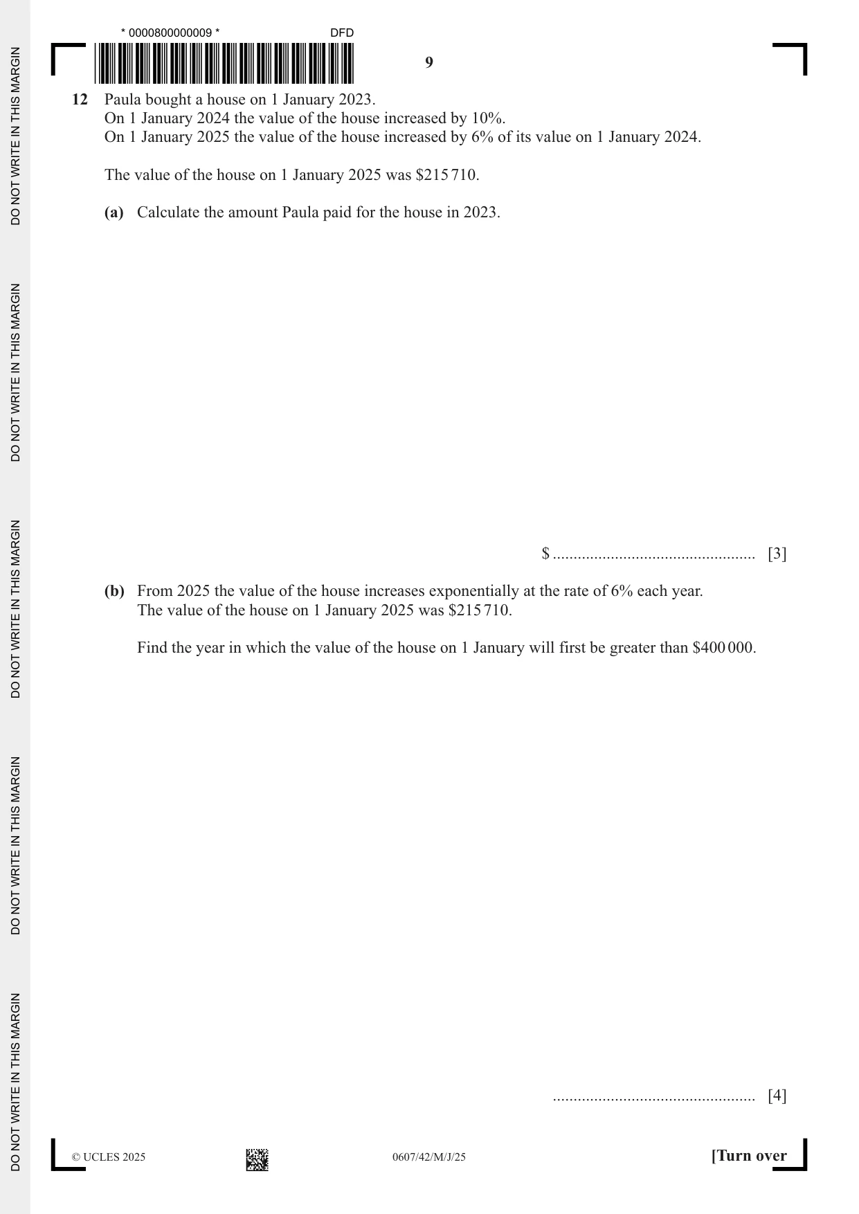 Cambridge IGCSE Mathematics - International 0607 2025 May/June Paper 4 · Variant 2 question paper, page 9 of 16
