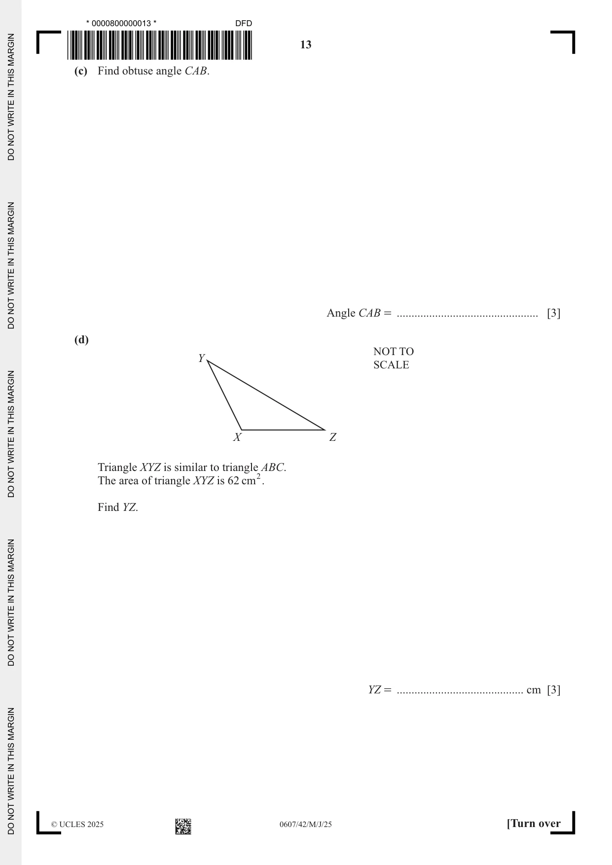 Cambridge IGCSE Mathematics - International 0607 2025 May/June Paper 4 · Variant 2 question paper, page 13 of 16