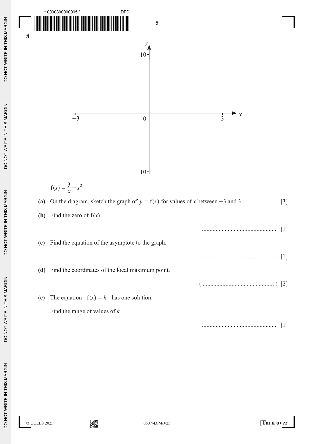 Cambridge IGCSE Mathematics - International 0607 2025 May/June Paper 4 · Variant 3 question paper, page 5 of 16