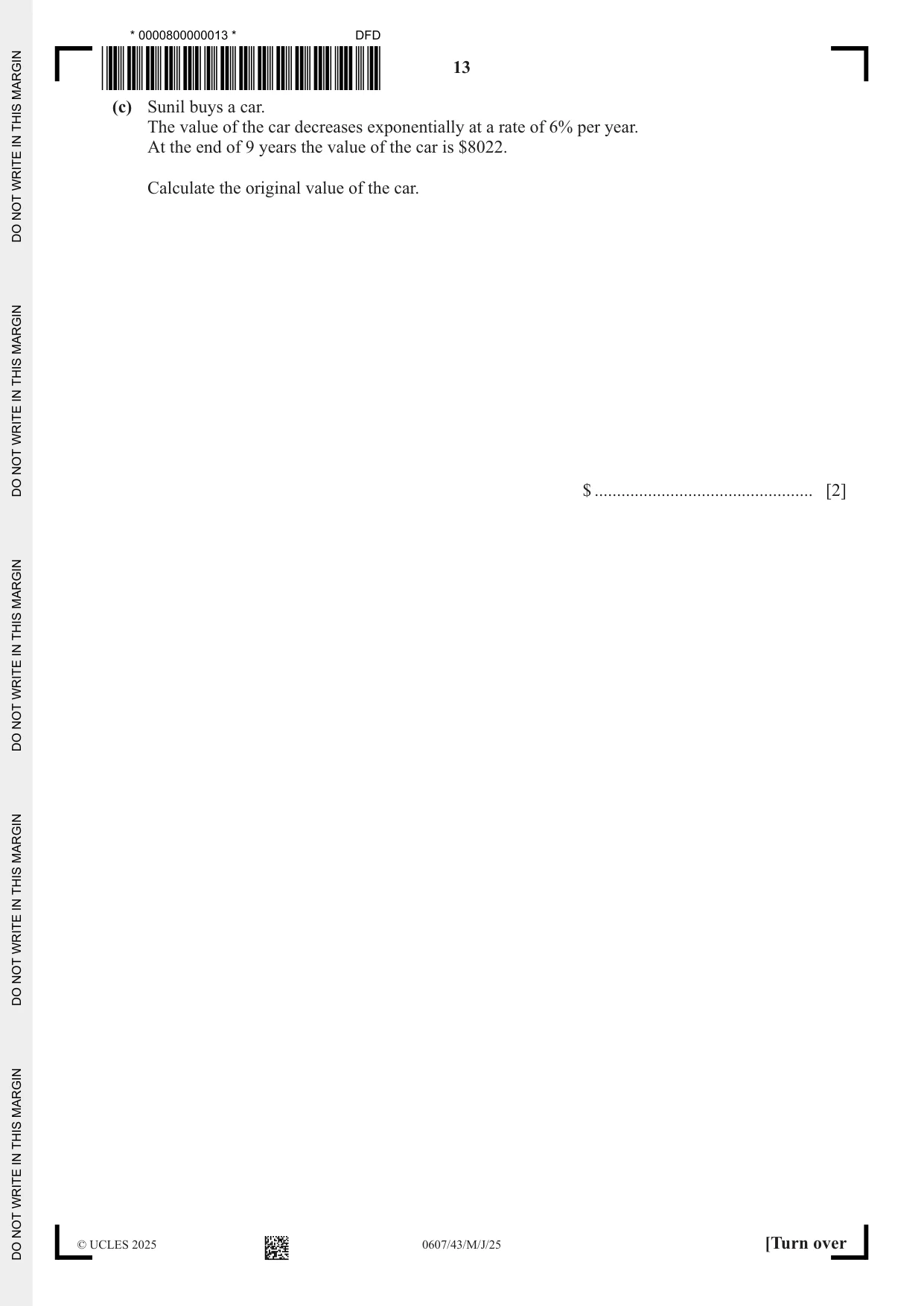 Cambridge IGCSE Mathematics - International 0607 2025 May/June Paper 4 · Variant 3 question paper, page 13 of 16