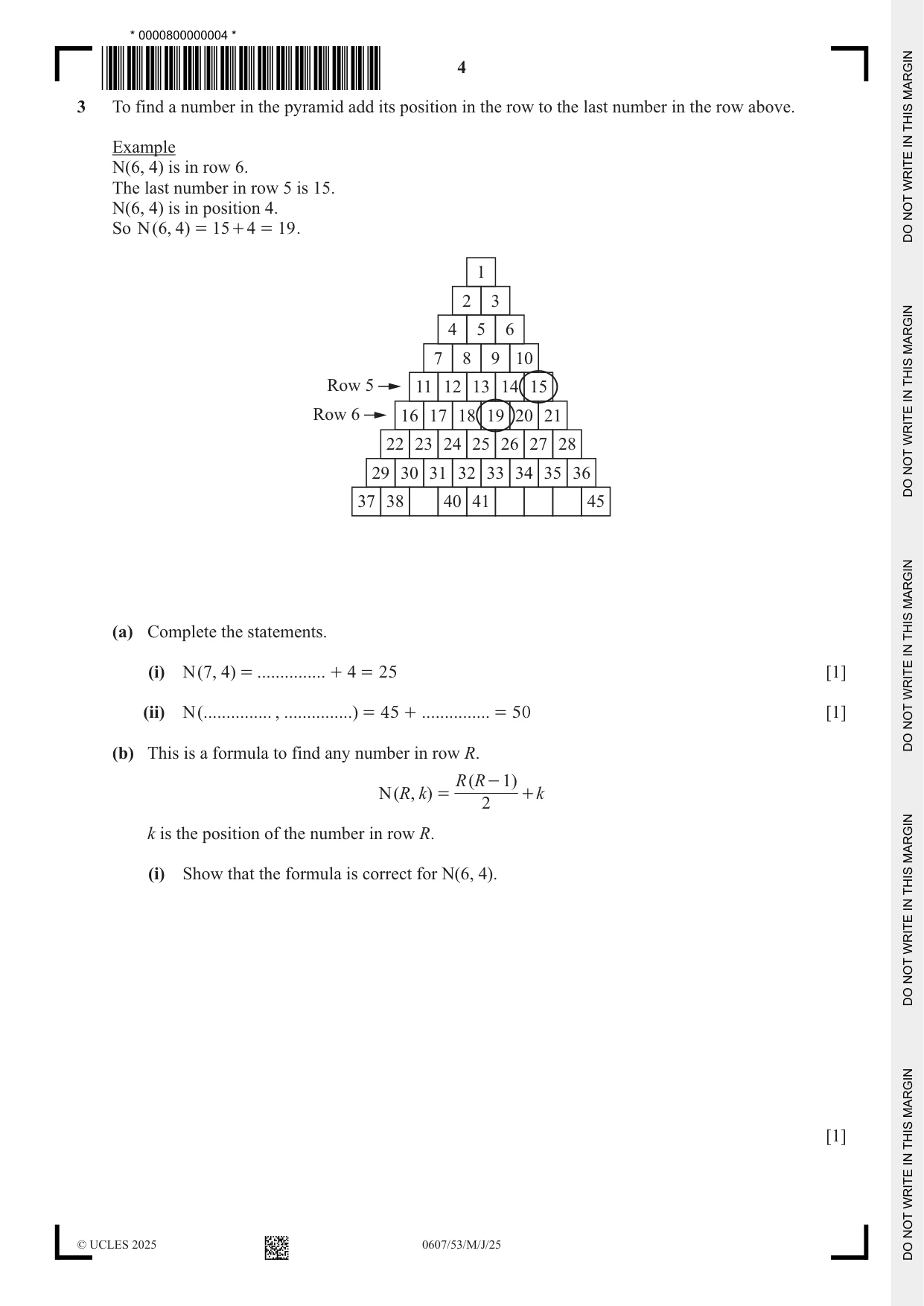 Cambridge IGCSE Mathematics - International 0607 2025 May/June Paper 5 · Variant 3 question paper, page 4 of 12