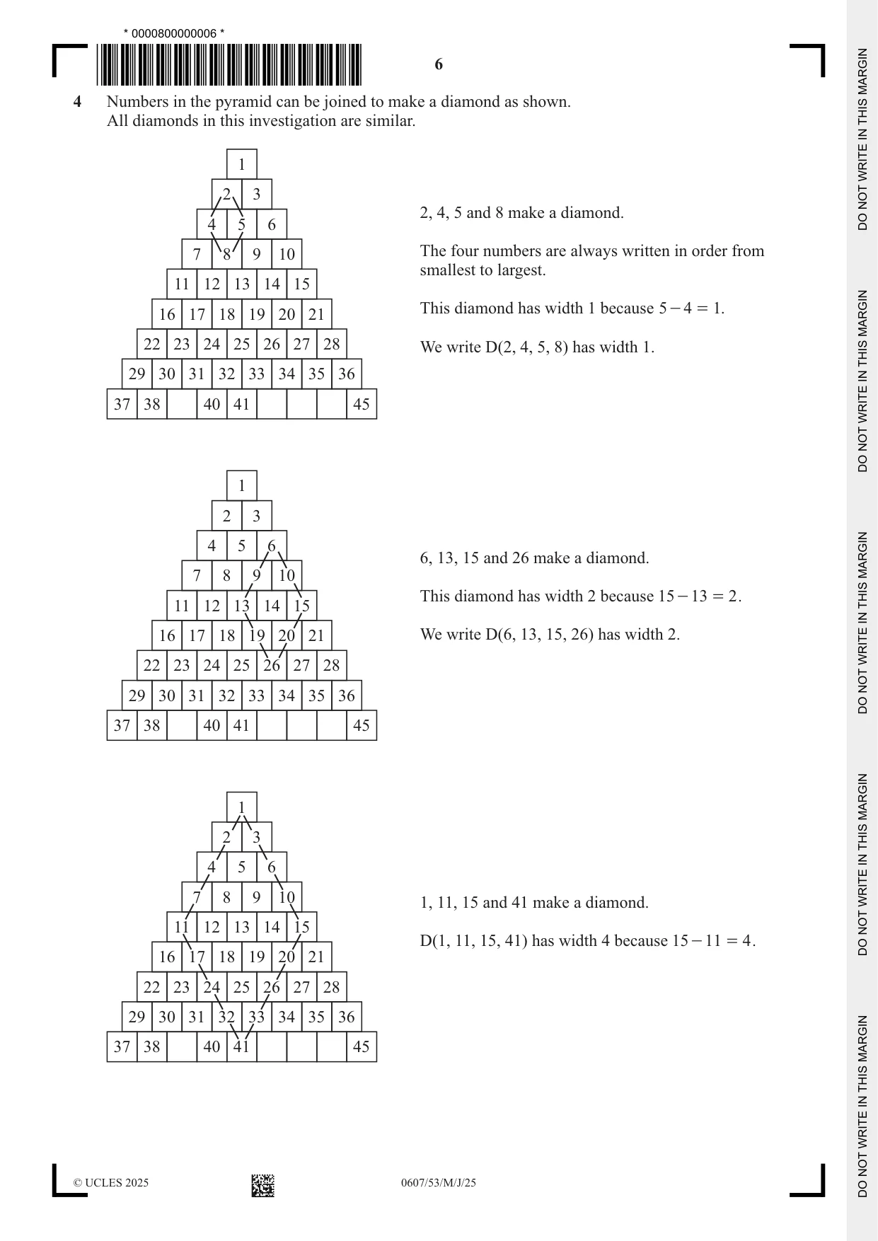 Cambridge IGCSE Mathematics - International 0607 2025 May/June Paper 5 · Variant 3 question paper, page 6 of 12
