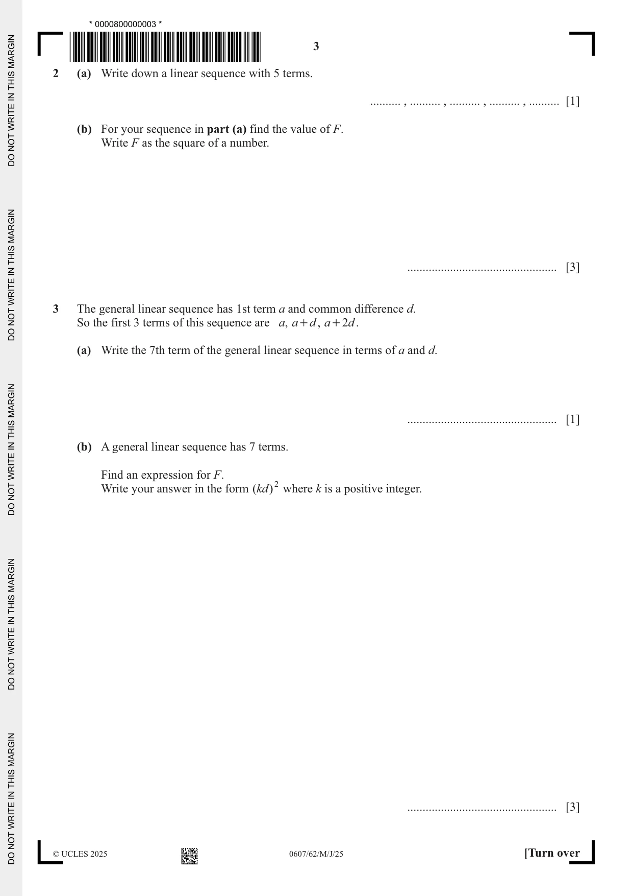 Cambridge IGCSE Mathematics - International 0607 2025 May/June Paper 6 · Variant 2 question paper, page 3 of 16