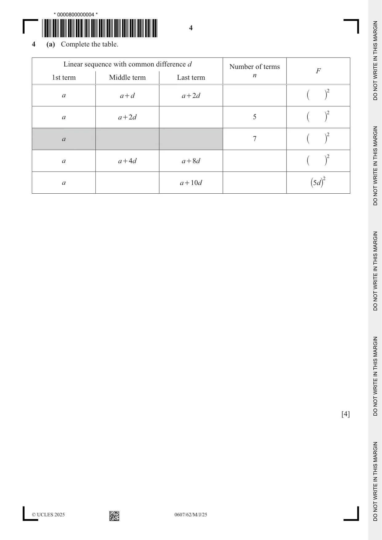 Cambridge IGCSE Mathematics - International 0607 2025 May/June Paper 6 · Variant 2 question paper, page 4 of 16