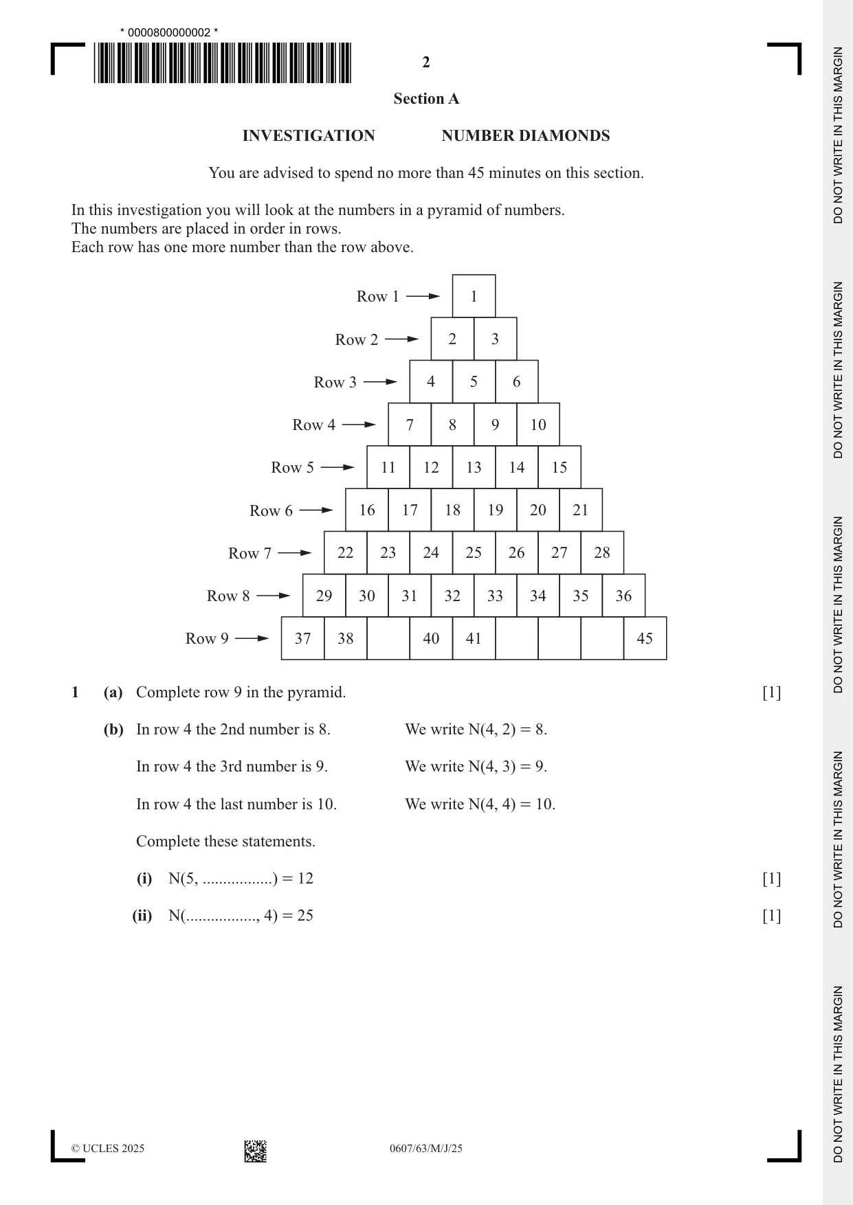 Cambridge IGCSE Mathematics - International 0607 2025 May/June Paper 6 · Variant 3 question paper, page 2 of 12