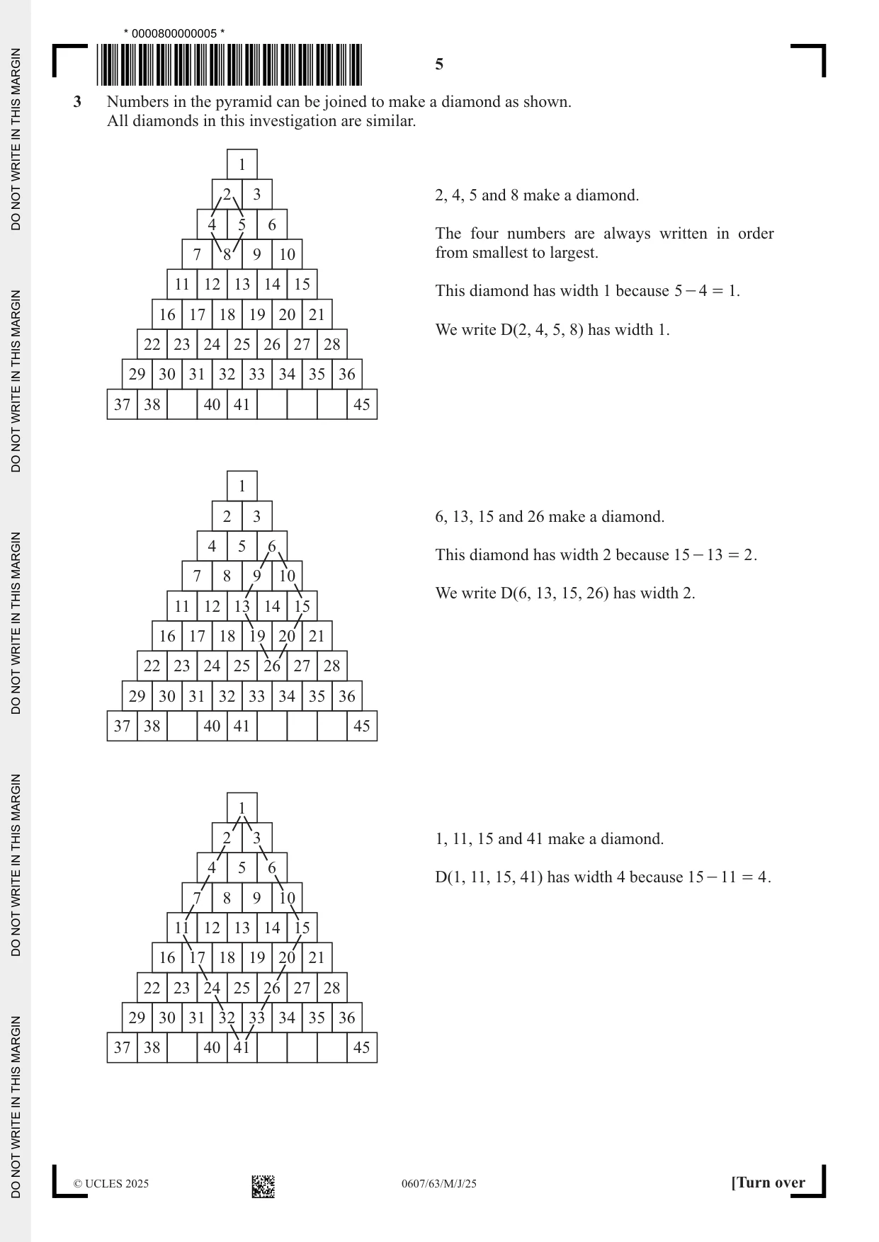 Cambridge IGCSE Mathematics - International 0607 2025 May/June Paper 6 · Variant 3 question paper, page 5 of 12