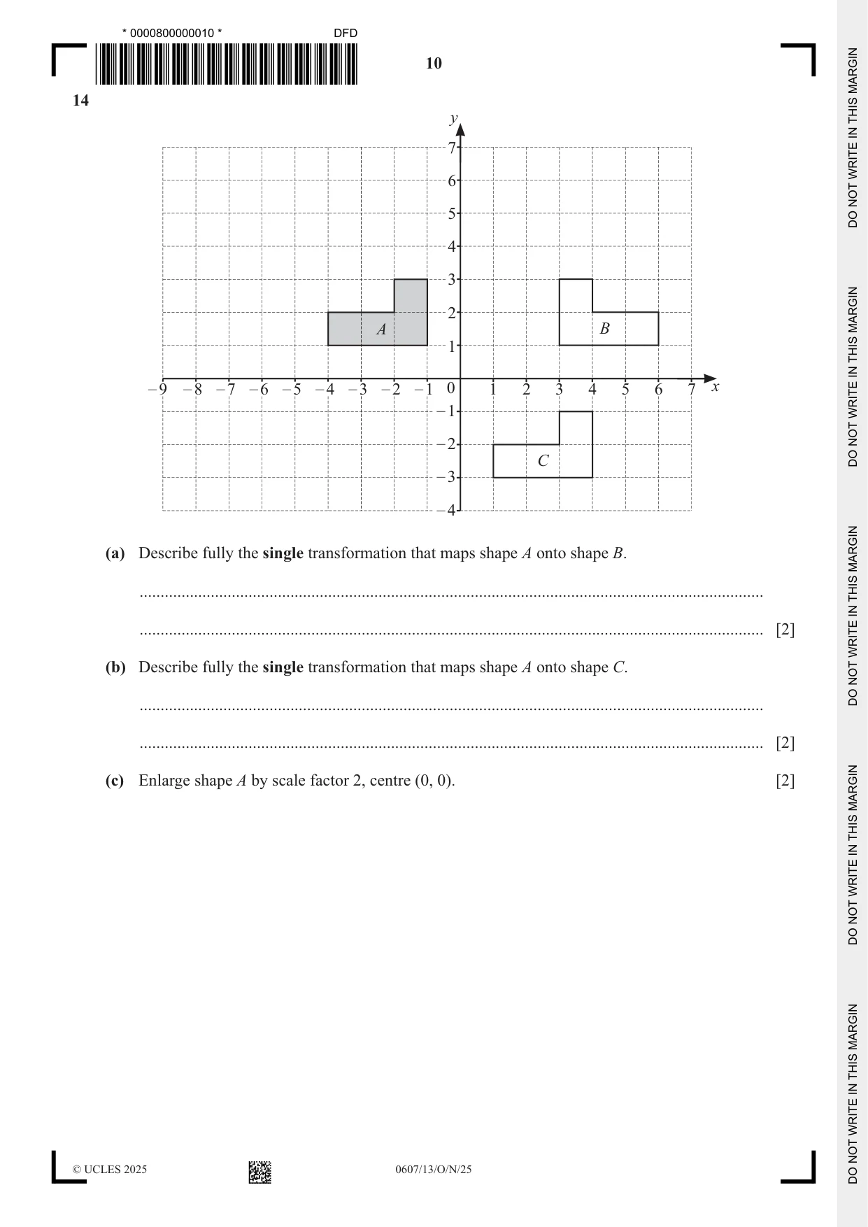 Cambridge IGCSE Mathematics - International 0607 2025 Oct/Nov Paper 1 · Variant 3 question paper, page 10 of 12