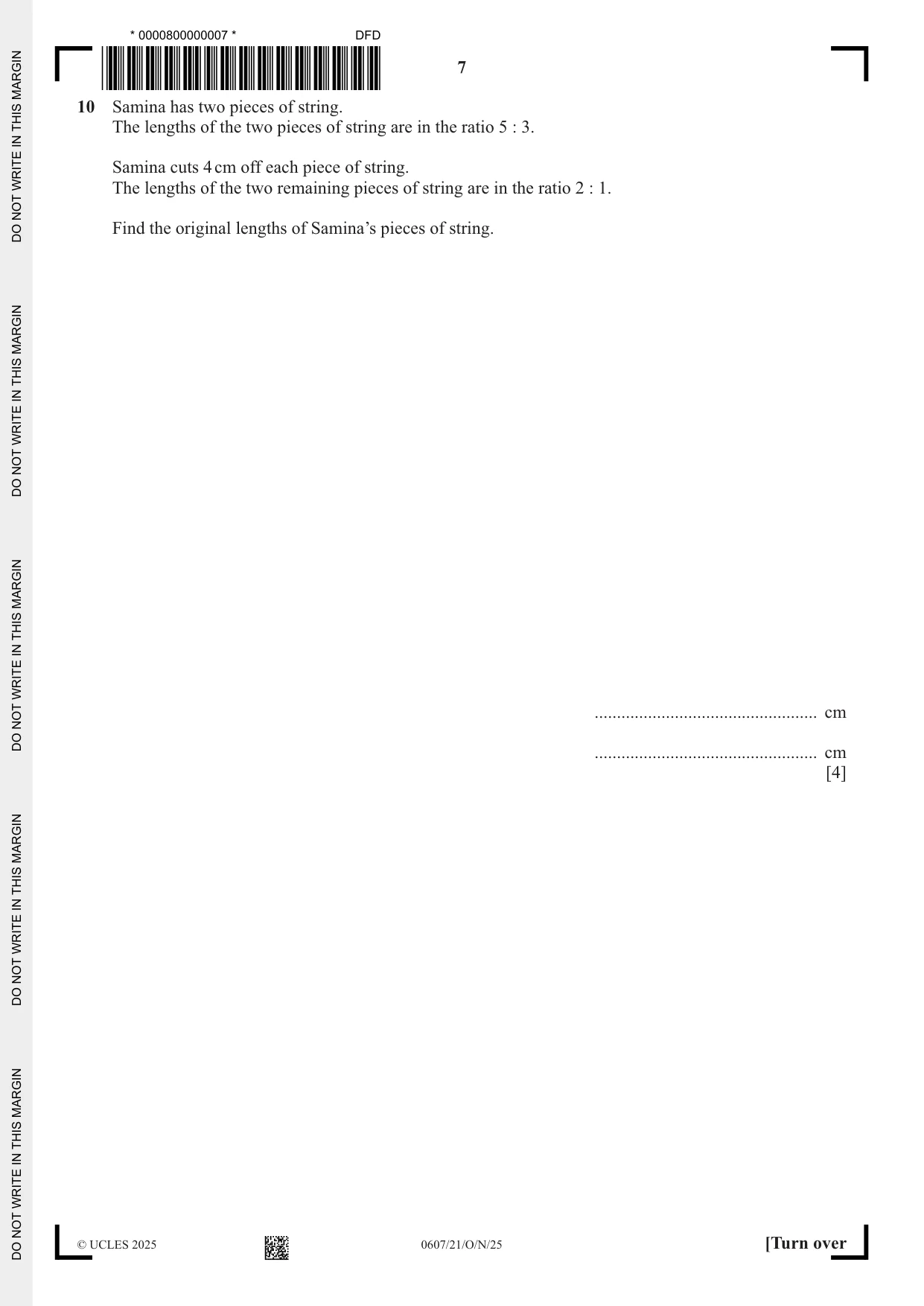 Cambridge IGCSE Mathematics - International 0607 2025 Oct/Nov Paper 2 · Variant 1 question paper, page 7 of 16
