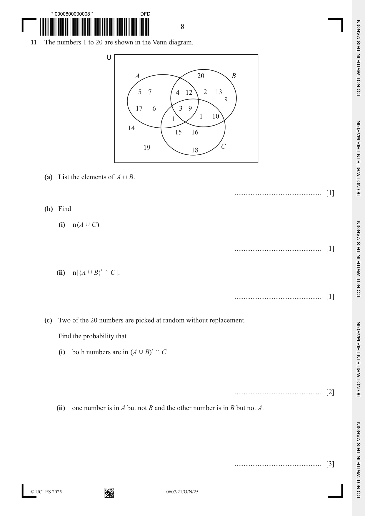 Cambridge IGCSE Mathematics - International 0607 2025 Oct/Nov Paper 2 · Variant 1 question paper, page 8 of 16