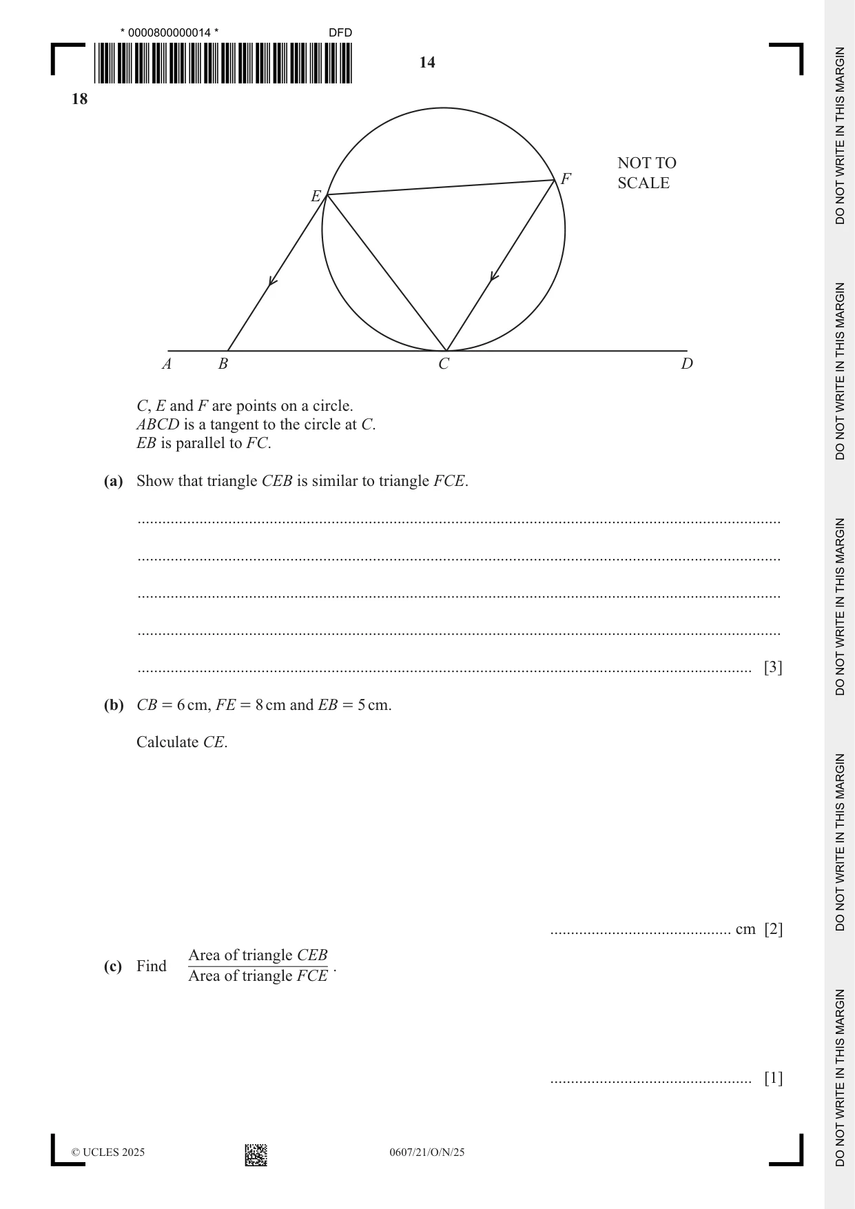 Cambridge IGCSE Mathematics - International 0607 2025 Oct/Nov Paper 2 · Variant 1 question paper, page 14 of 16