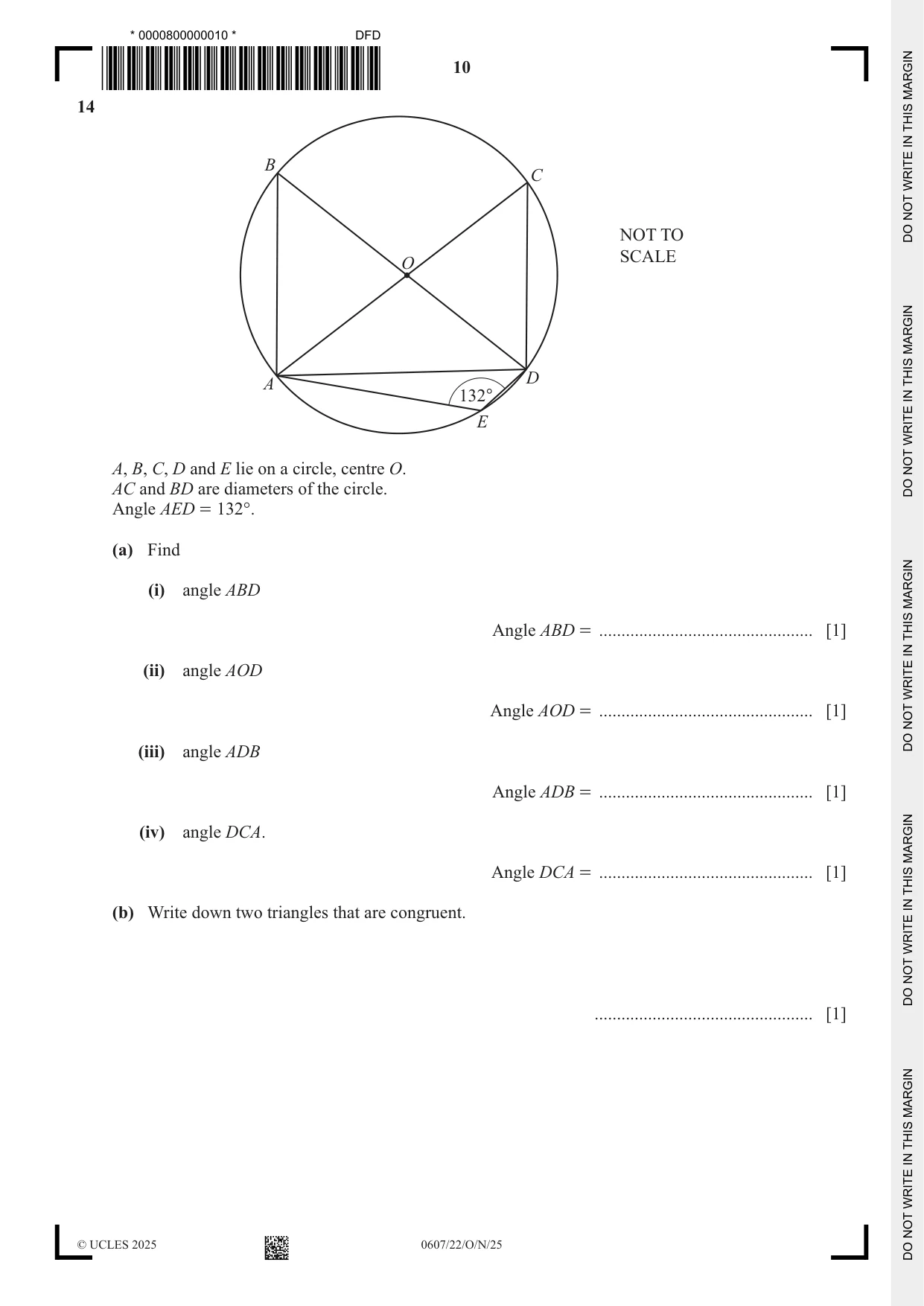 Cambridge IGCSE Mathematics - International 0607 2025 Oct/Nov Paper 2 · Variant 2 question paper, page 10 of 16