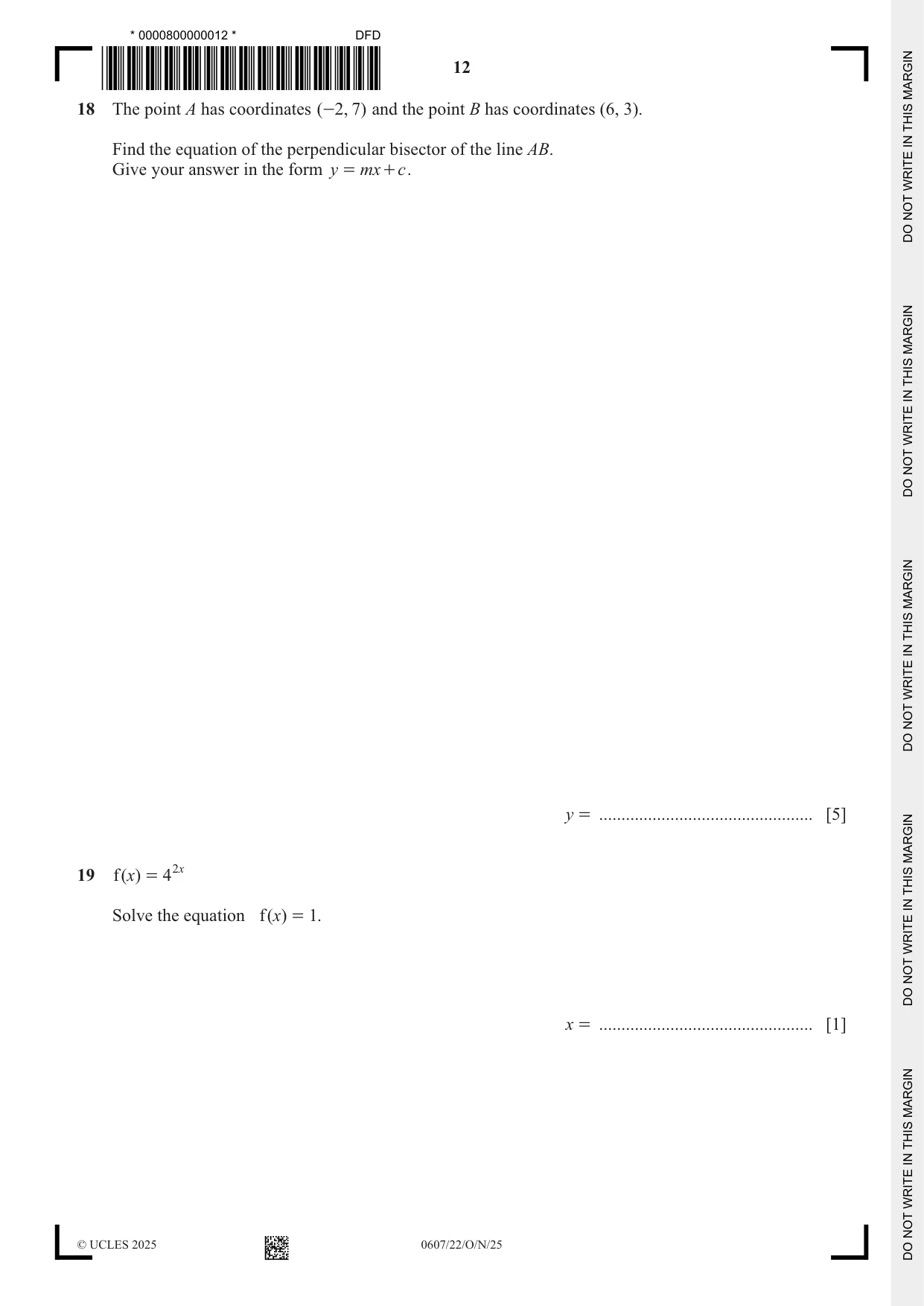 Cambridge IGCSE Mathematics - International 0607 2025 Oct/Nov Paper 2 · Variant 2 question paper, page 12 of 16