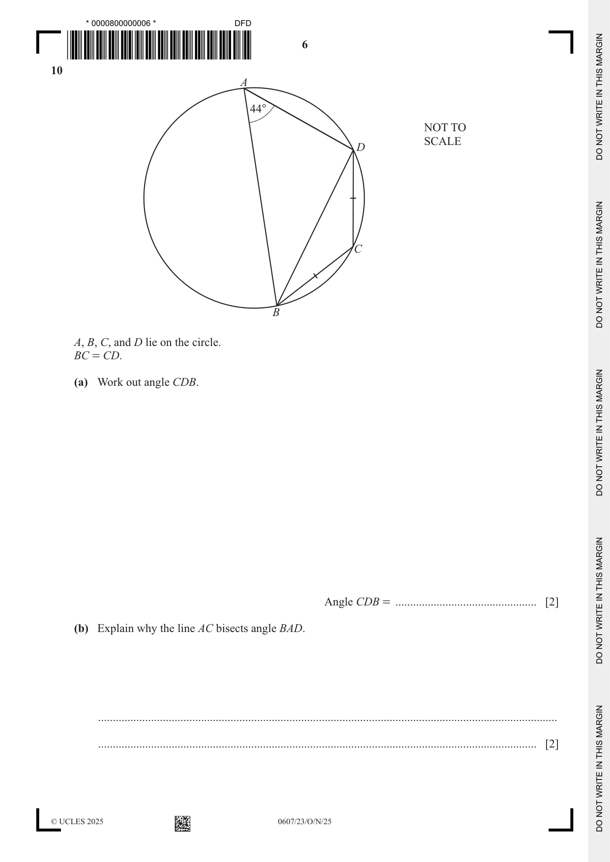 Cambridge IGCSE Mathematics - International 0607 2025 Oct/Nov Paper 2 · Variant 3 question paper, page 6 of 16