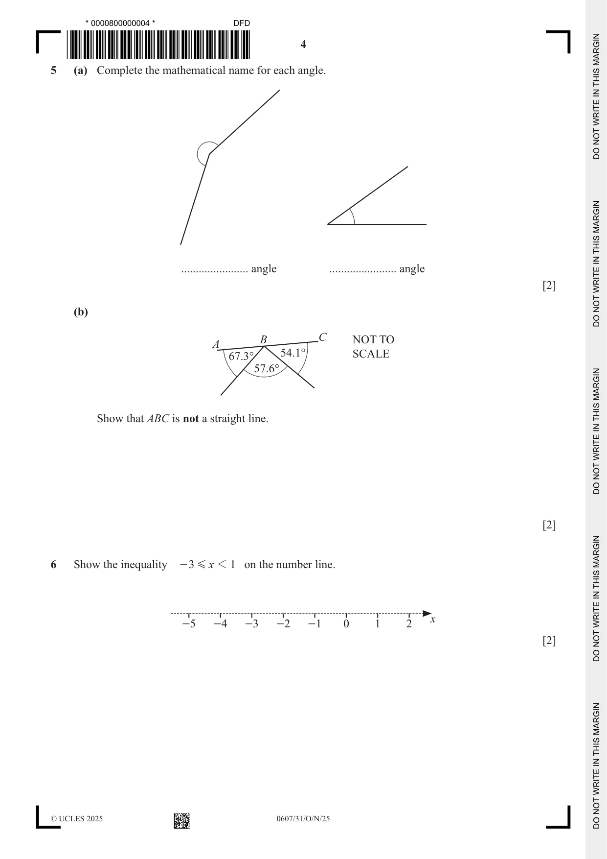 Cambridge IGCSE Mathematics - International 0607 2025 Oct/Nov Paper 3 · Variant 1 question paper, page 4 of 12